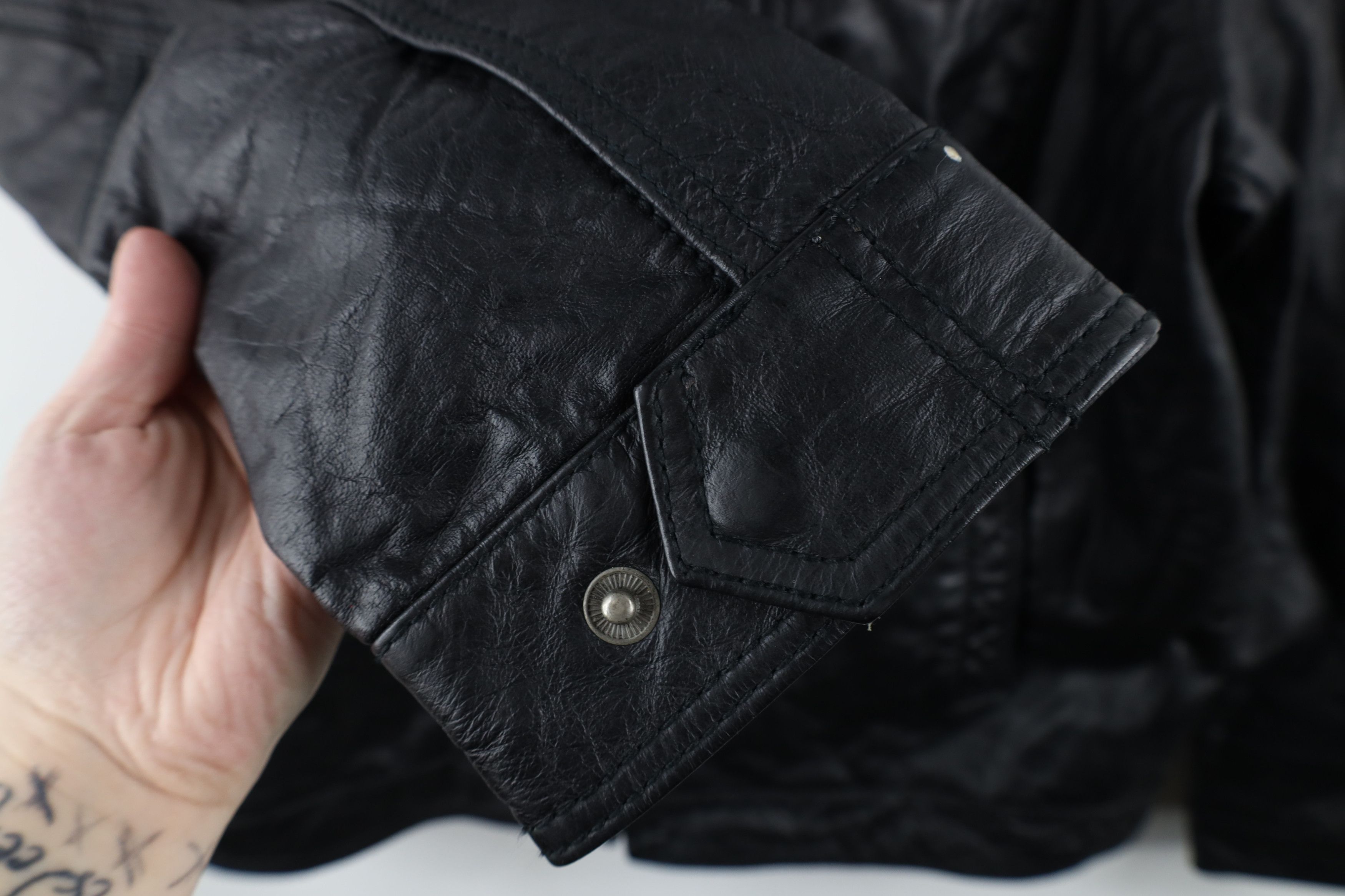 Dockers × Vintage Vintage Dockers Leather Quilted Full Zip Bomber Jacket Black Size US XL / EU 56 / 4 - 6 Thumbnail