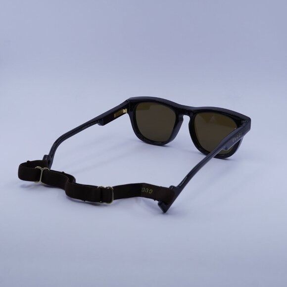 Gucci Gucci GG1238S 001 Sunglasses Black Square Frame, Brown Size ONE SIZE - 4 Thumbnail