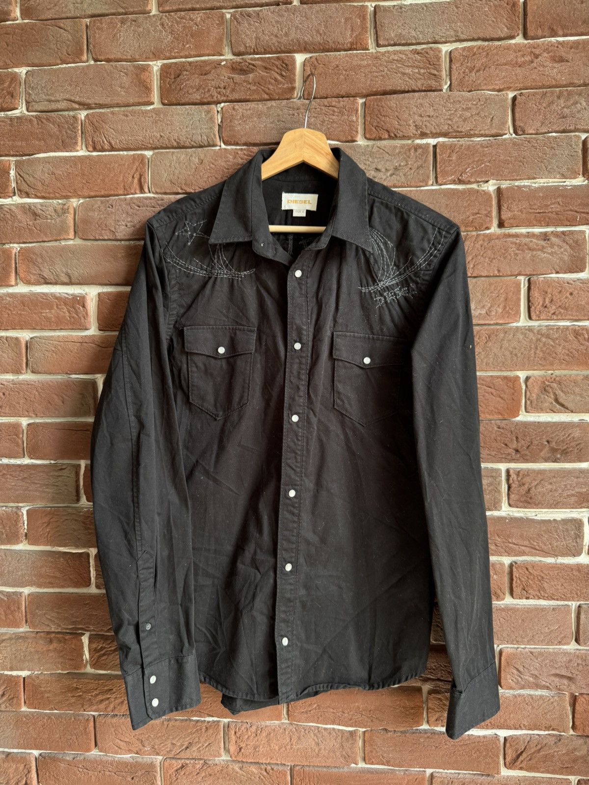 Diesel Diesel Gold Button Up Western Shirt Skull Y2K Designer Size US L / EU 52-54 / 3 - 2 Thumbnail