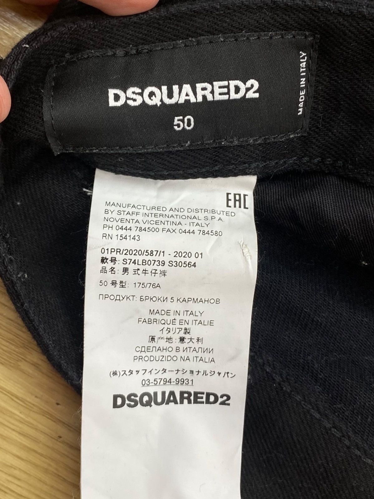 Dsquared2 Dsquared2 Slim Fit Twist Leg Style Black Jeans Size US 35 - 11 Thumbnail