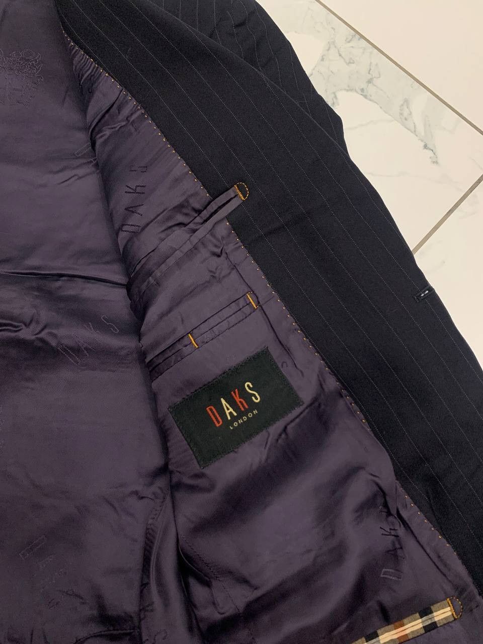 DAKS 🔥DAKS Men's Black Wool Single Breasted Suit Blazer Jacket Size 38R - 4 Thumbnail