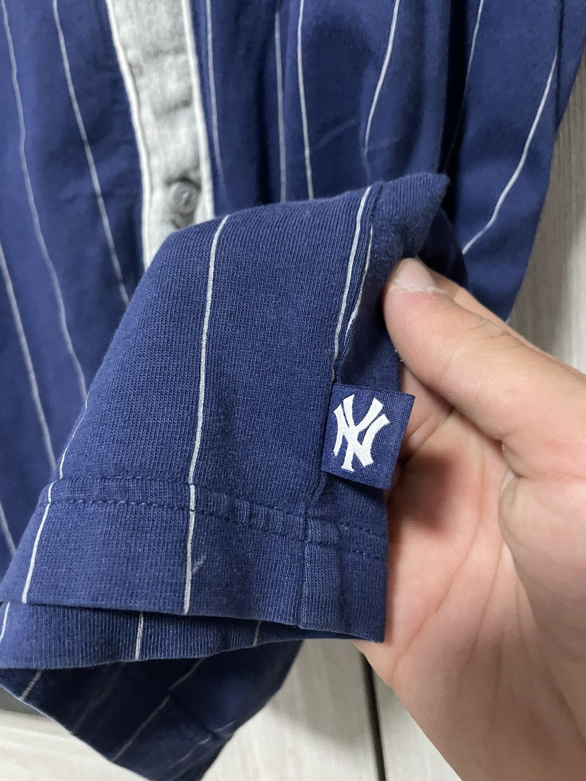 Adidas × MLB × New York Yankees Vintage 90s Adidas New York Yankees Baseball Button Jersey Size US L / EU 52-54 / 3 - 6 Thumbnail