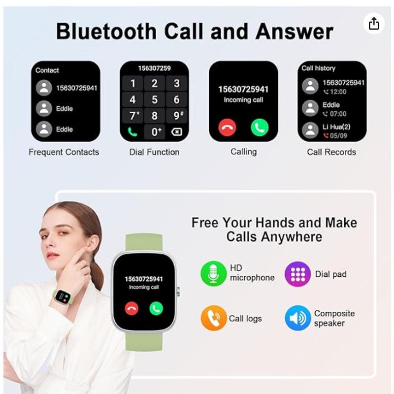 The Unbranded Brand Smart Watch (Answer/Make Call), 1.91" Tracker, 112+Sports Size 26 - 3 Thumbnail
