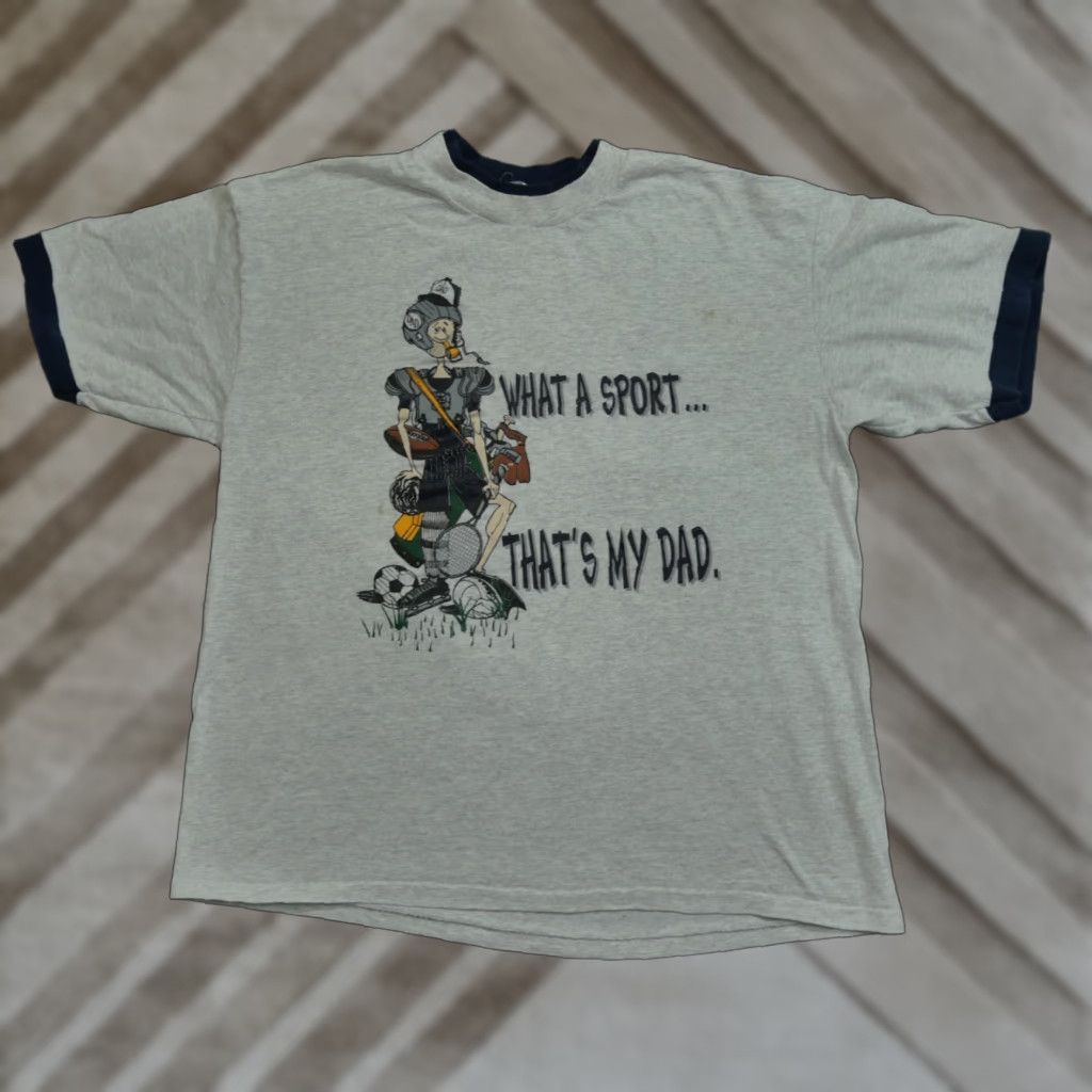 Vintage VINTAGE Dad T Shirt Adult XL Grey 90s Mens Logo Short Sleeve Crew Neck Cotton Shirt Size US XL / EU 56 / 4 - 1 Thumbnail