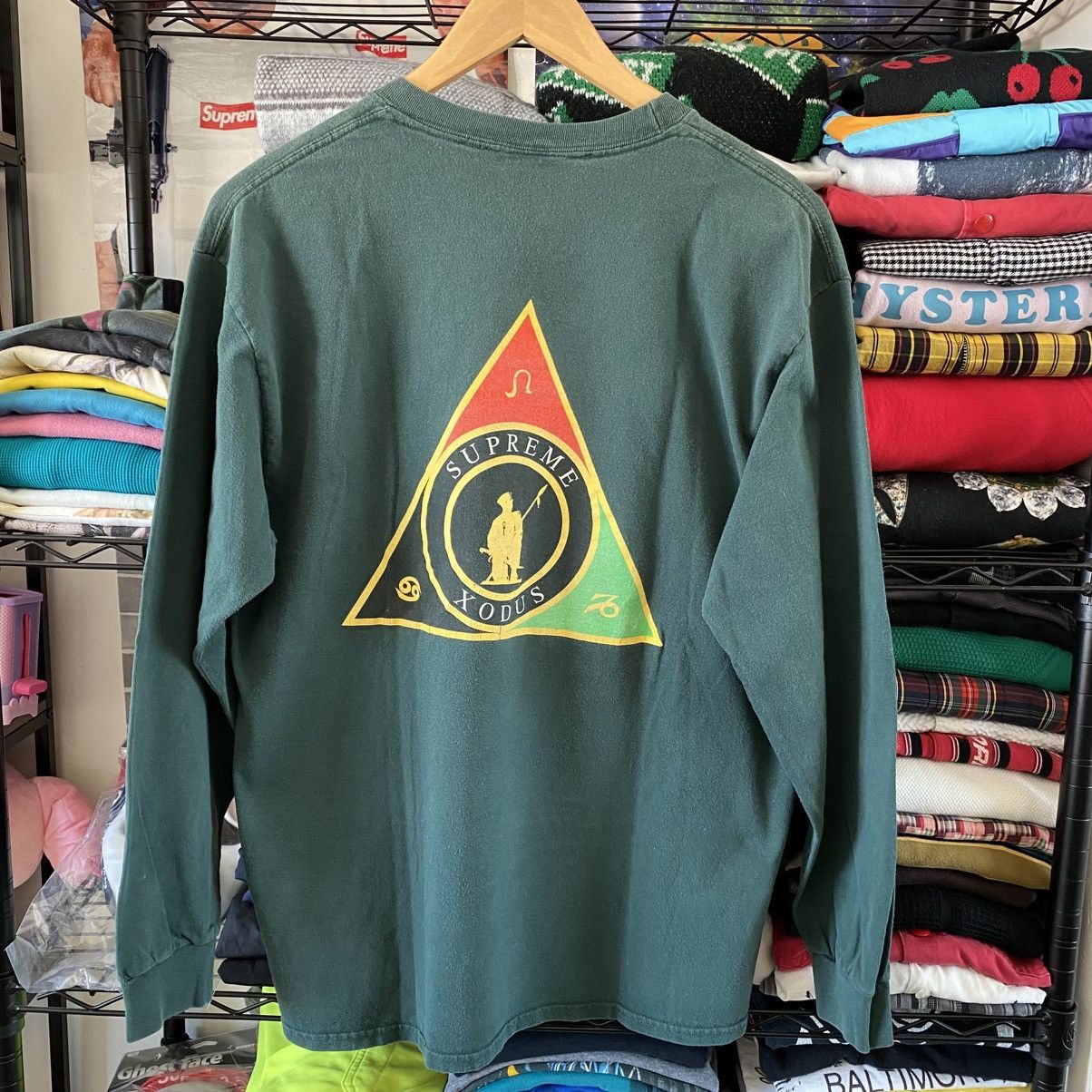 Supreme Supreme Xodus T-Shirt Longsleeve Green 2012 Vintage Grunge Size US L / EU 52-54 / 3 - 6 Thumbnail