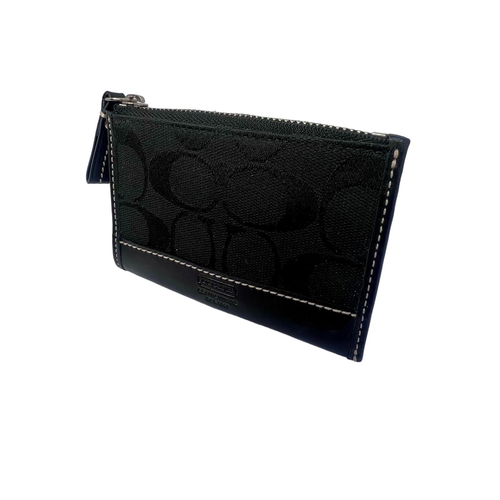 Coach Coach Leather Wallet Coin Wristlet W/White Stitching EUC Size ONE SIZE - 3 Thumbnail