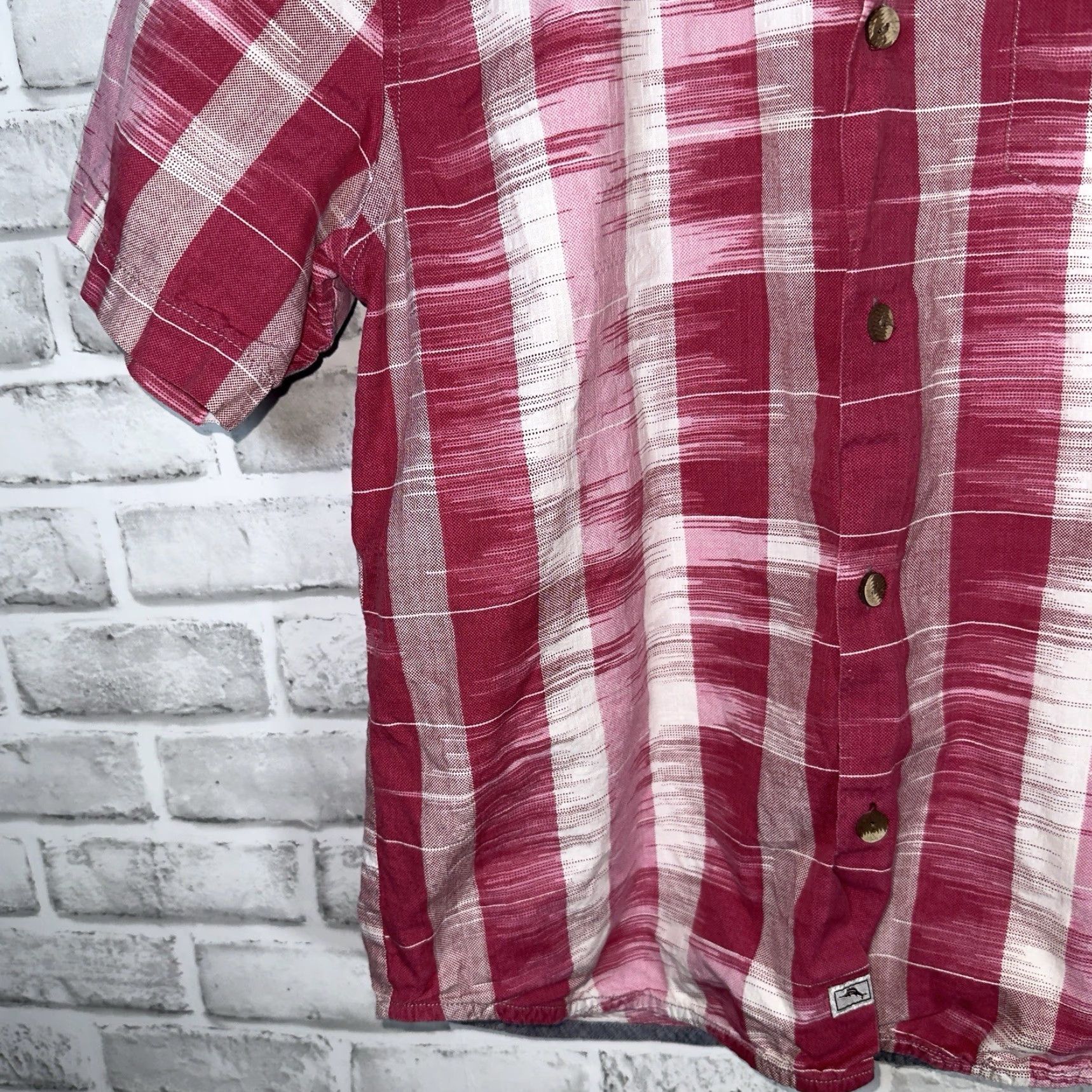 Tommy Bahama VINTAGE Tommy Bahama Silk Blend Pink Plaid Button-Up Shirt Adult Medium Mens Size US 31 - 3 Thumbnail