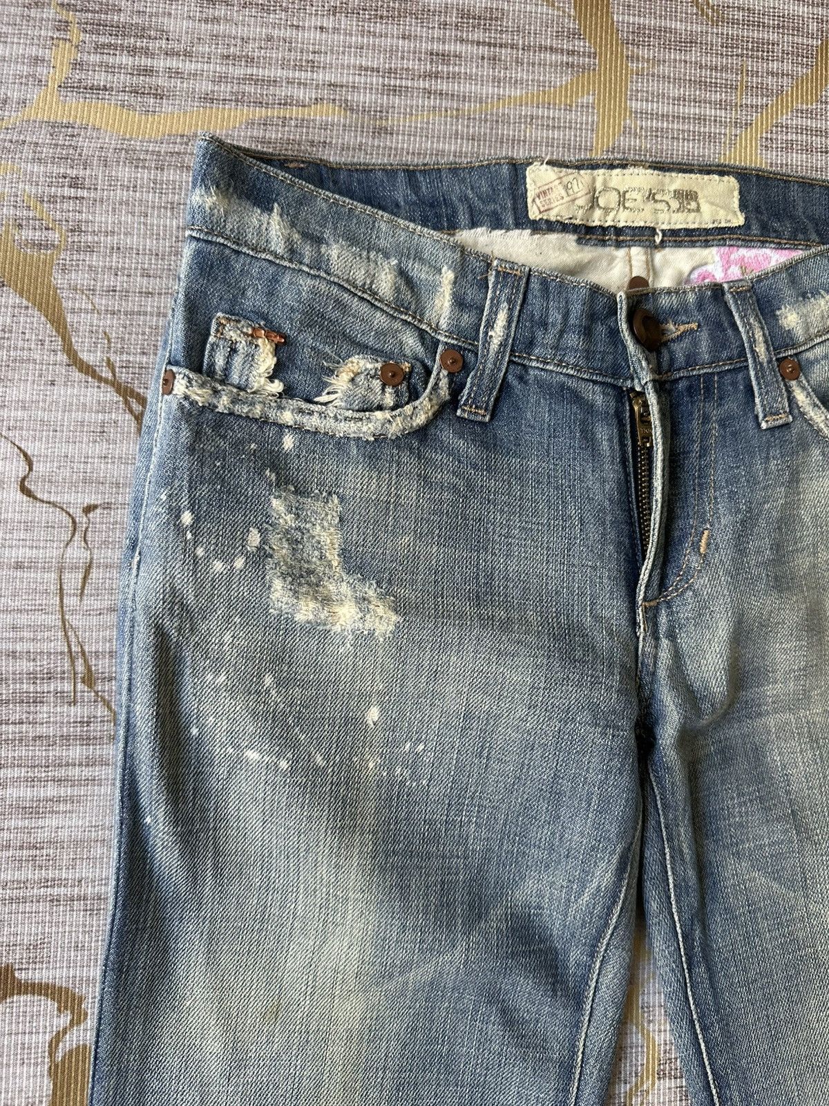 Joe's FLARE Joe’s Distressed Faded Blue Boot Jeans Size 28" / US 6 / IT 42 - 11 Thumbnail