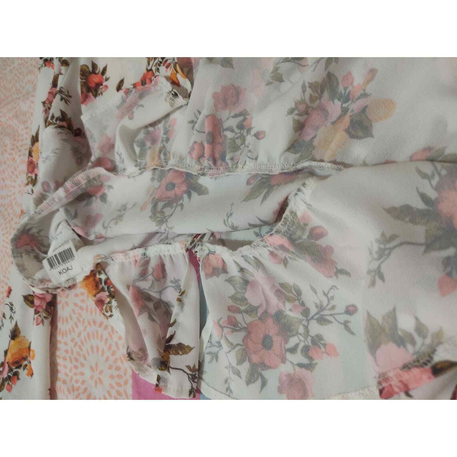 & Other Stories White Long-Sleeve Blouse with Orange Flowers Size M / US 6-8 / IT 42-44 - 2 Thumbnail