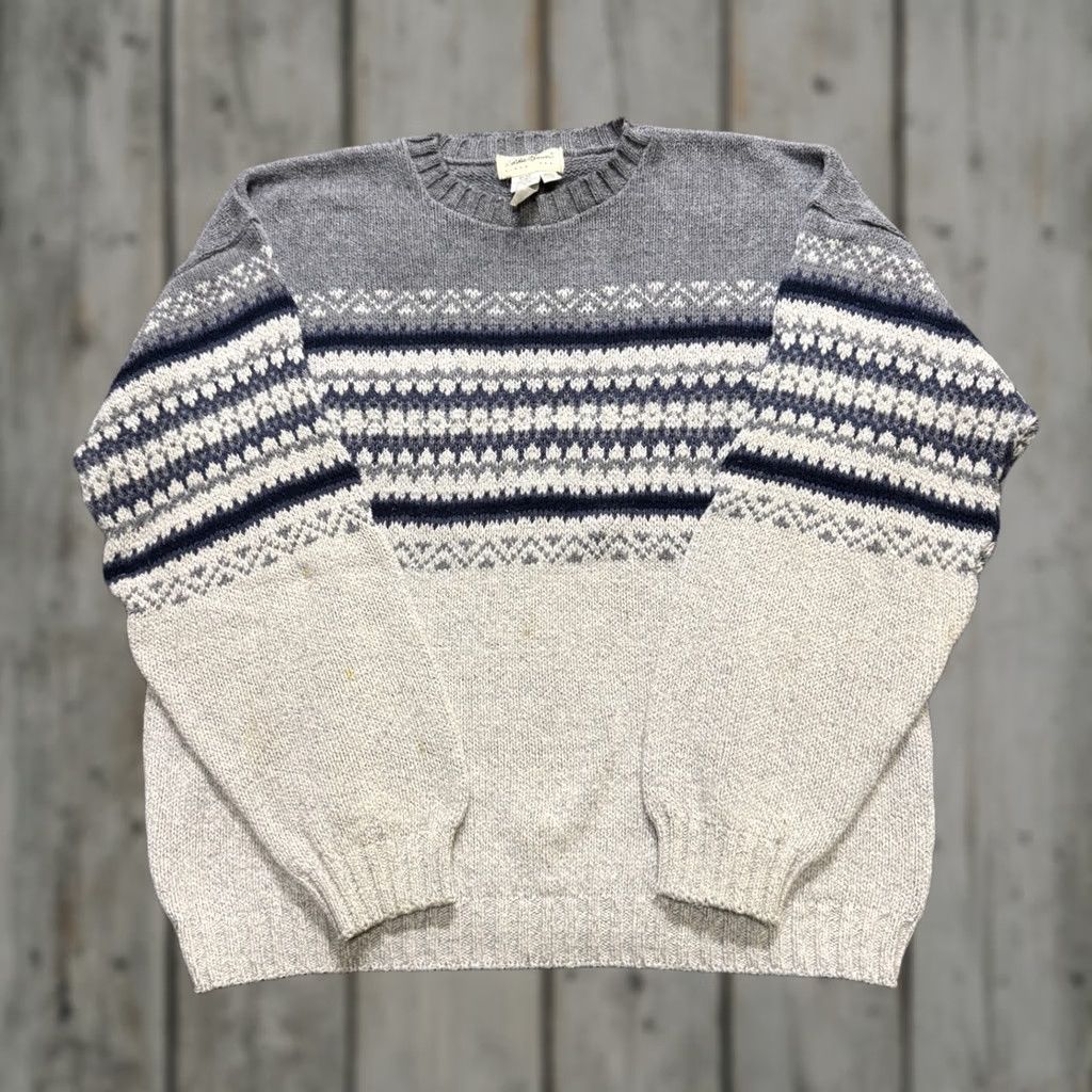 Eddie Bauer Eddie Bauer Knitted Pullover Sweater Mens Large Gray Cotton Blend Made In USA Size US L / EU 52-54 / 3 - 1 Thumbnail
