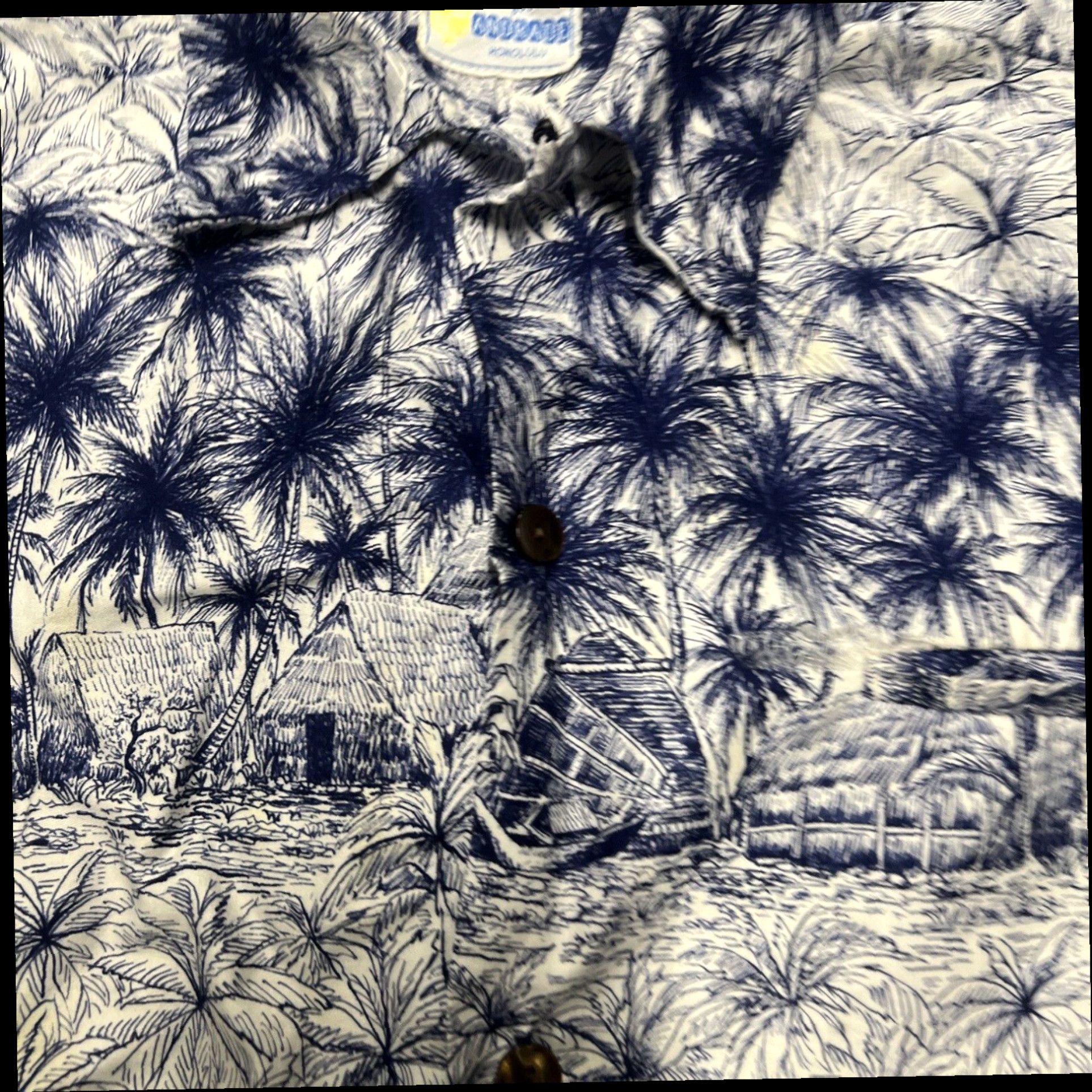 Vintage Vintage Hawaiian Shirt Mens by Andrade Honolulu Sz Large Classic Blue Flowers Size US M / EU 48-50 / 2 - 6 Thumbnail