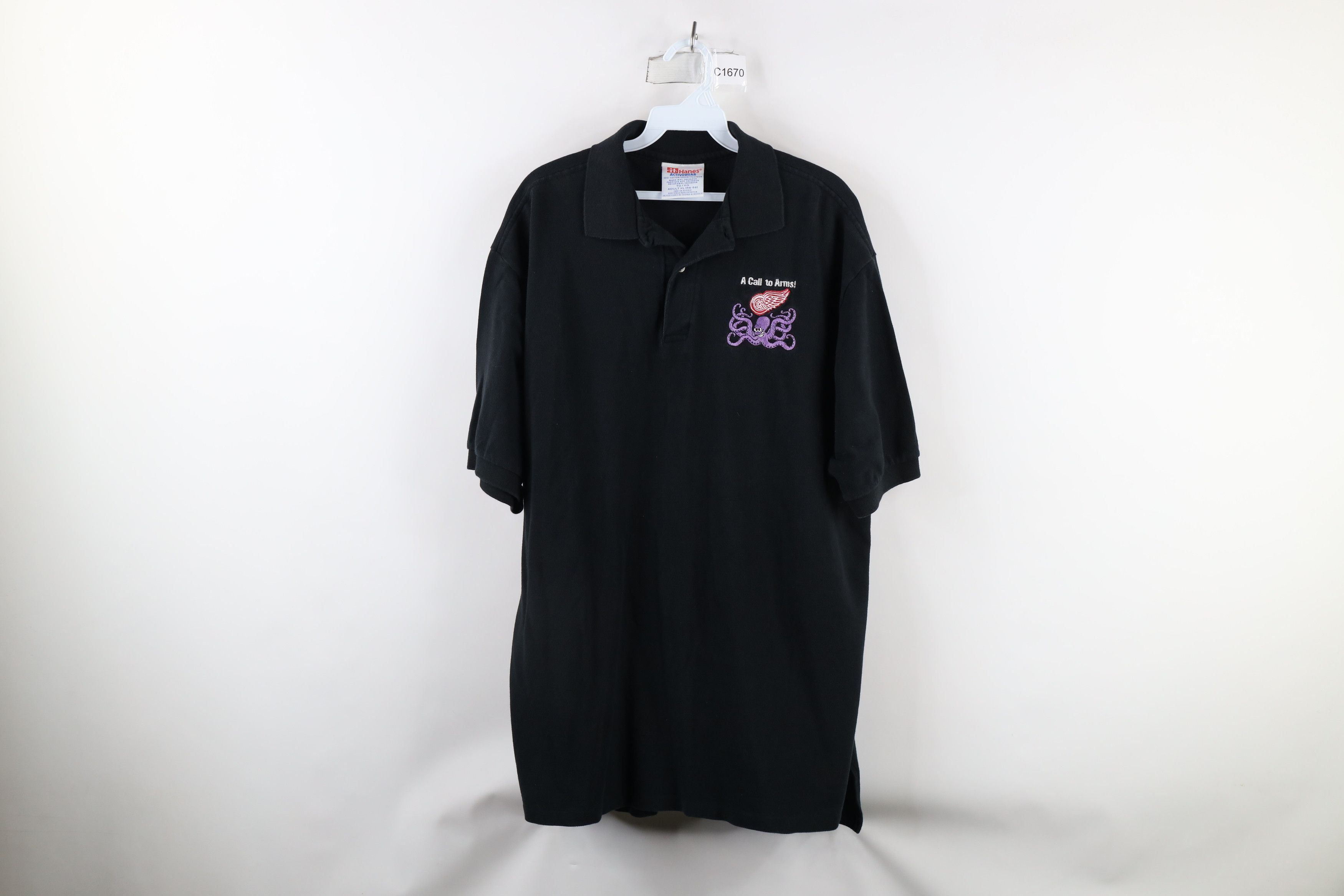 Vintage Vintage 90s To Arms Octopus Detroit Red Wings Hockey Polo Size US XL / EU 56 / 4 - 1 Thumbnail
