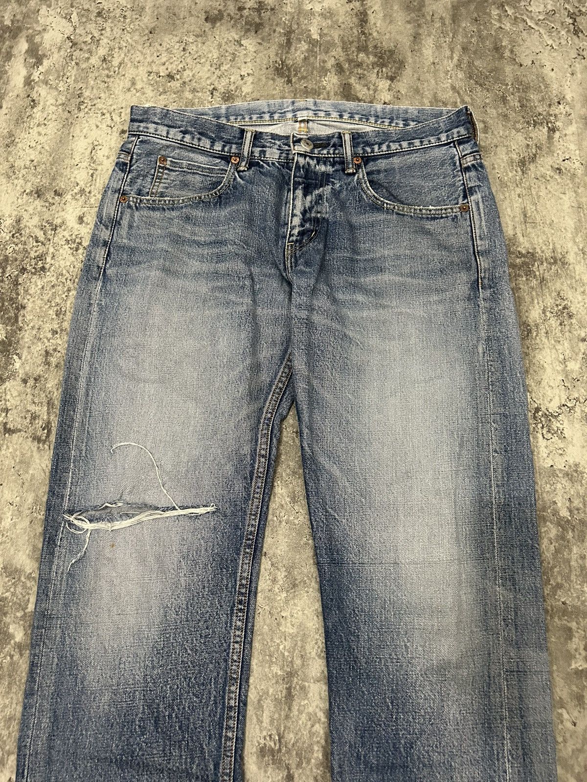 Japanese Brand HBNS Japan Selvedge Distressed Jeans Size US 34 / EU 50 - 3 Thumbnail