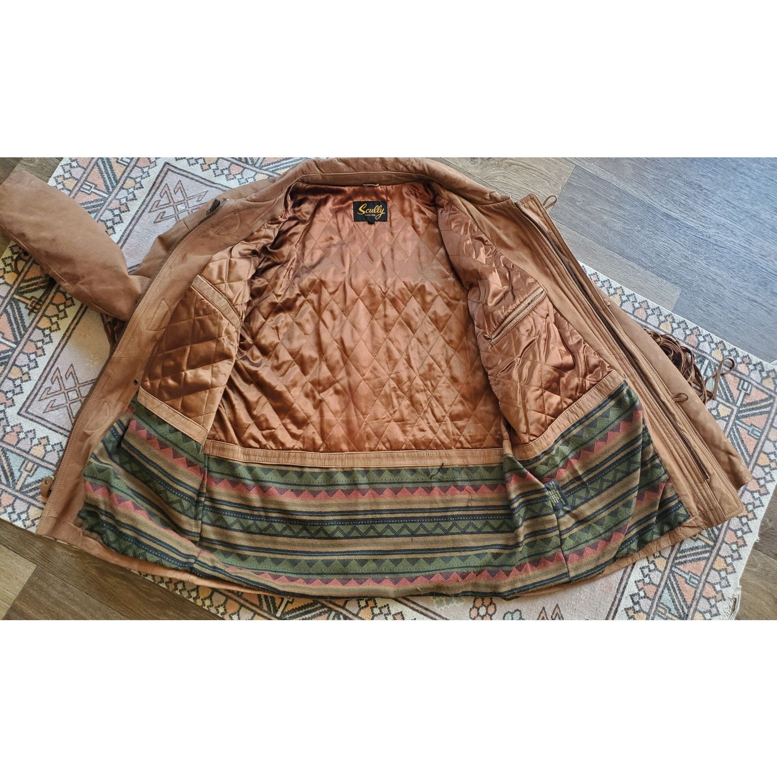 Scully Leather Vintage Scully Leather Western Jacket Fringe Aztec Brown 44 Size US L / EU 52-54 / 3 - 4 Thumbnail