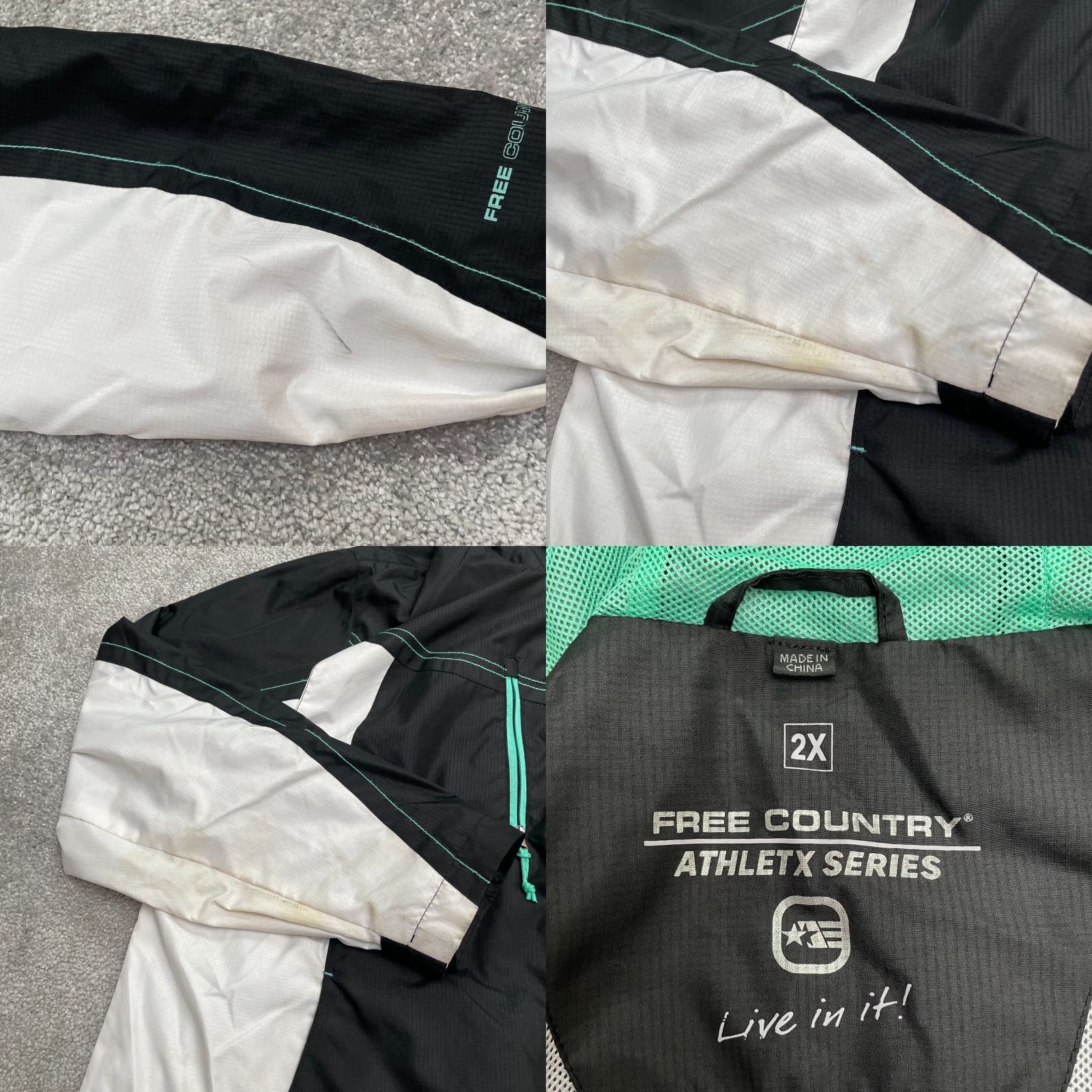 Free Country Free Country Athletx Series Windbreaker Jacket Womens 2X Black White Hoodie Zip Size XXL / US 16-18 / IT 52-54 - 9 Thumbnail