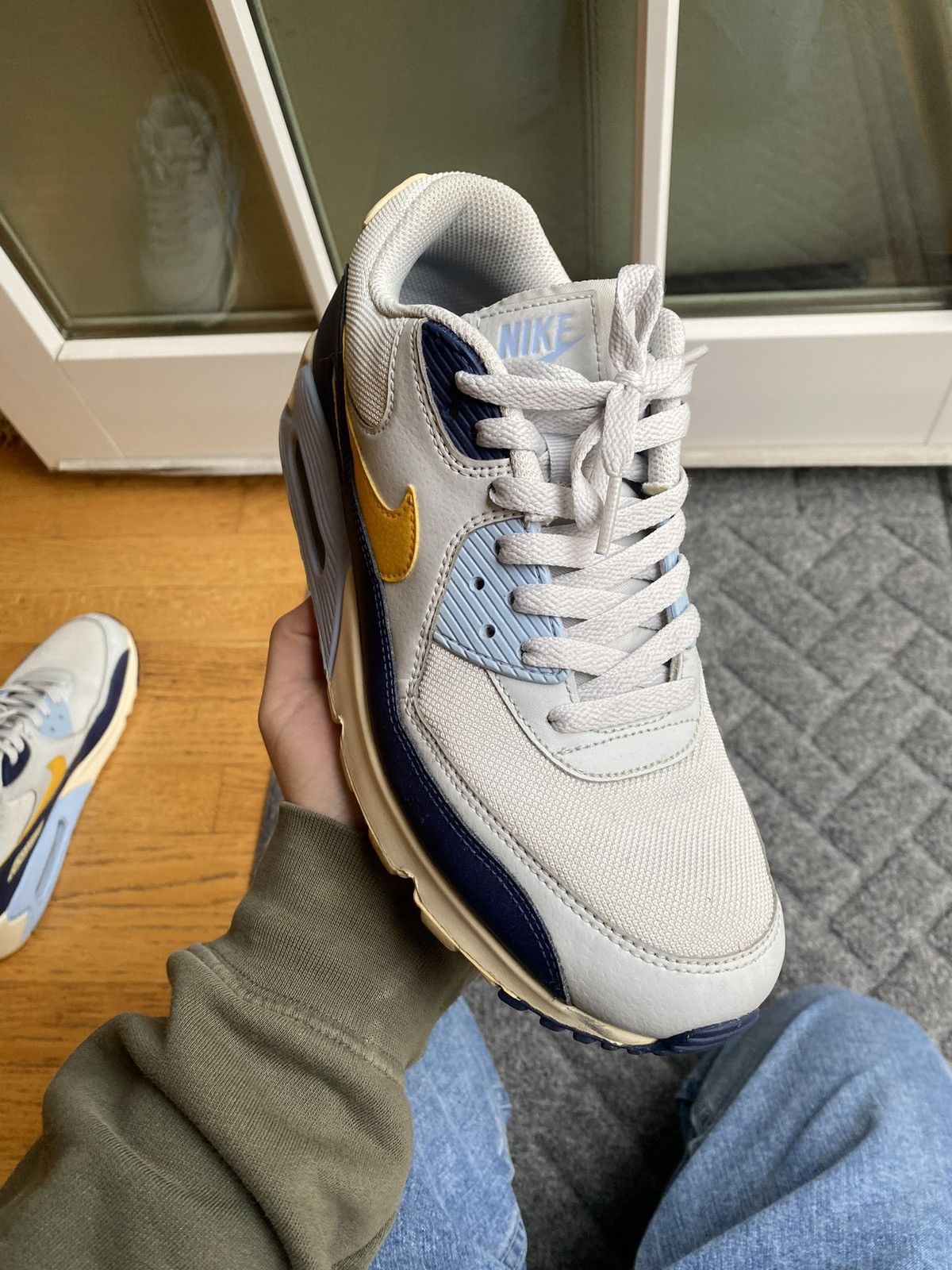 Nike Nike Air Max 90 Pure Platinum Blue Void Size US 9.5 / EU 42-43 - 3 Thumbnail