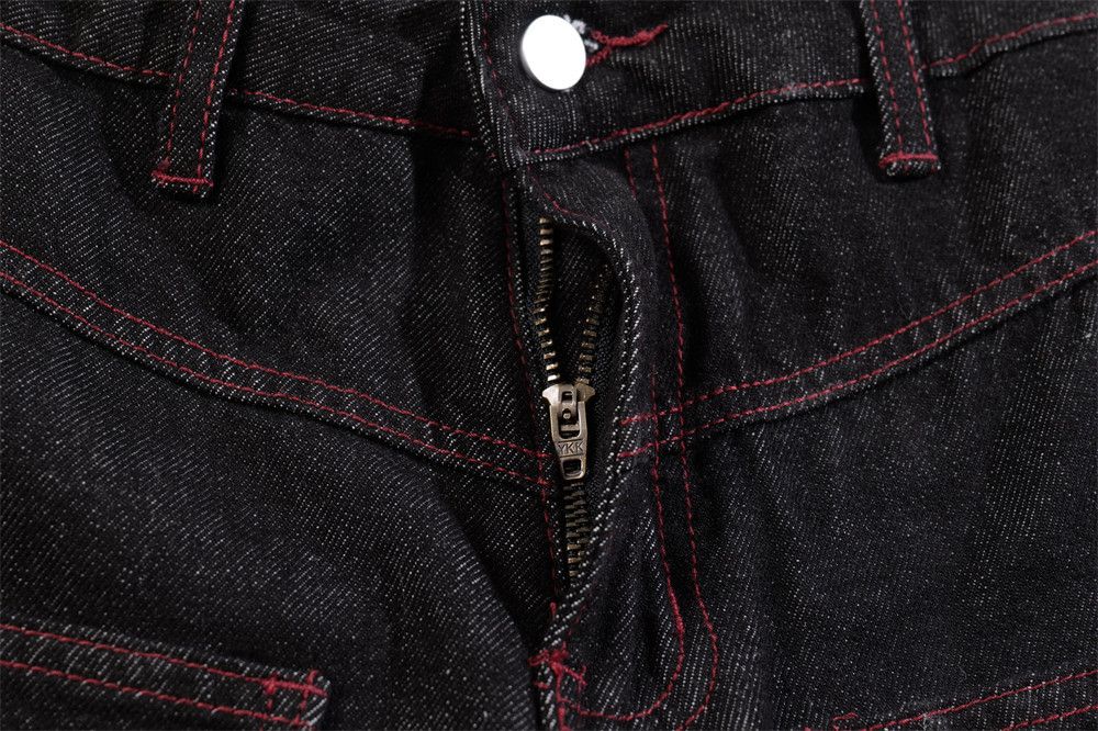 Vintage Men's street plaid embroidered star loose scimitar jeans Size US 32 / EU 48 - 4 Thumbnail