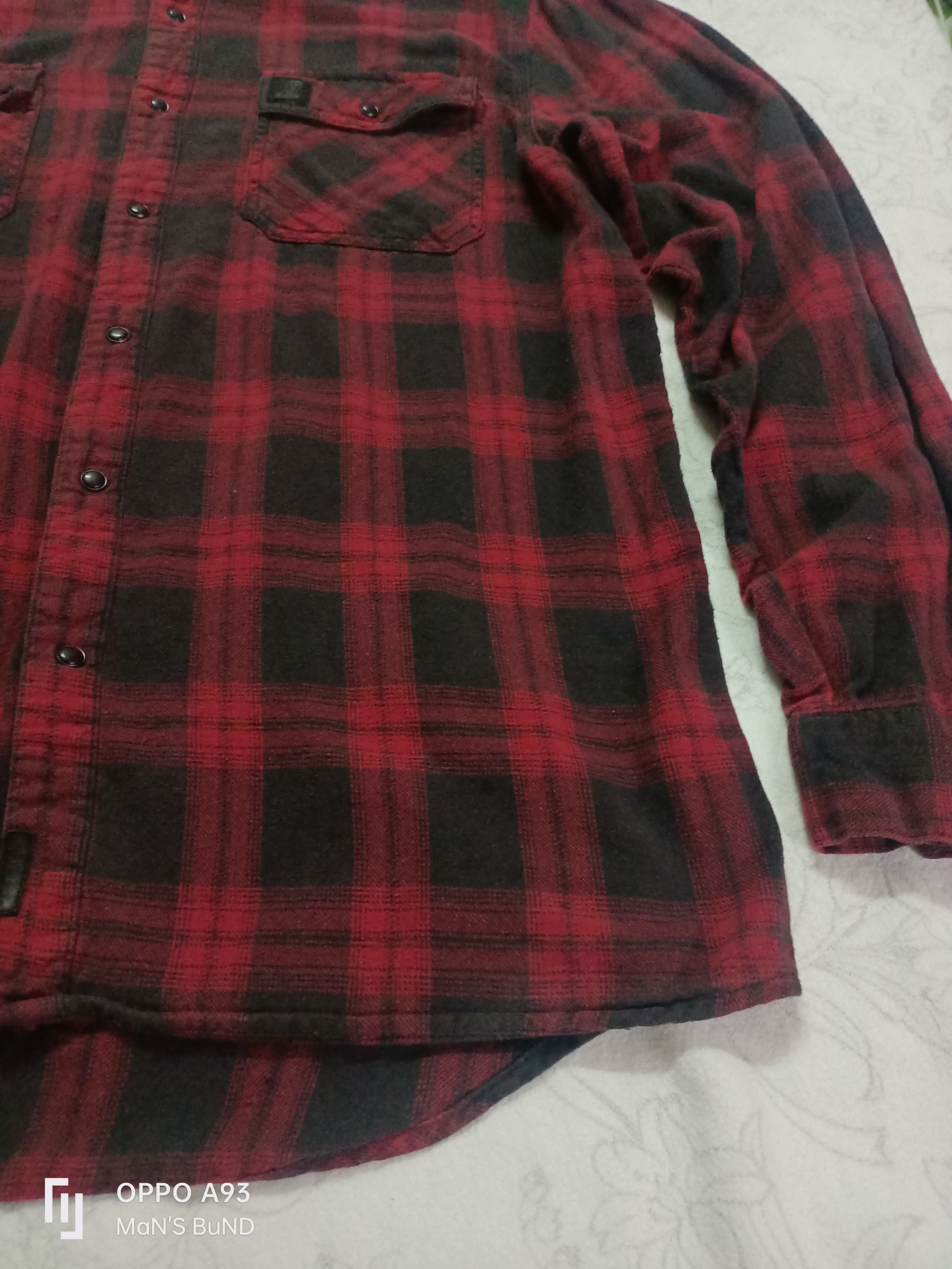 Flannel × Harley Davidson × Vintage HARLEY DAVIDSON Men's Red Plaid Flannel Slim Fit 99023-16VM Size US XL / EU 56 / 4 - 4 Thumbnail