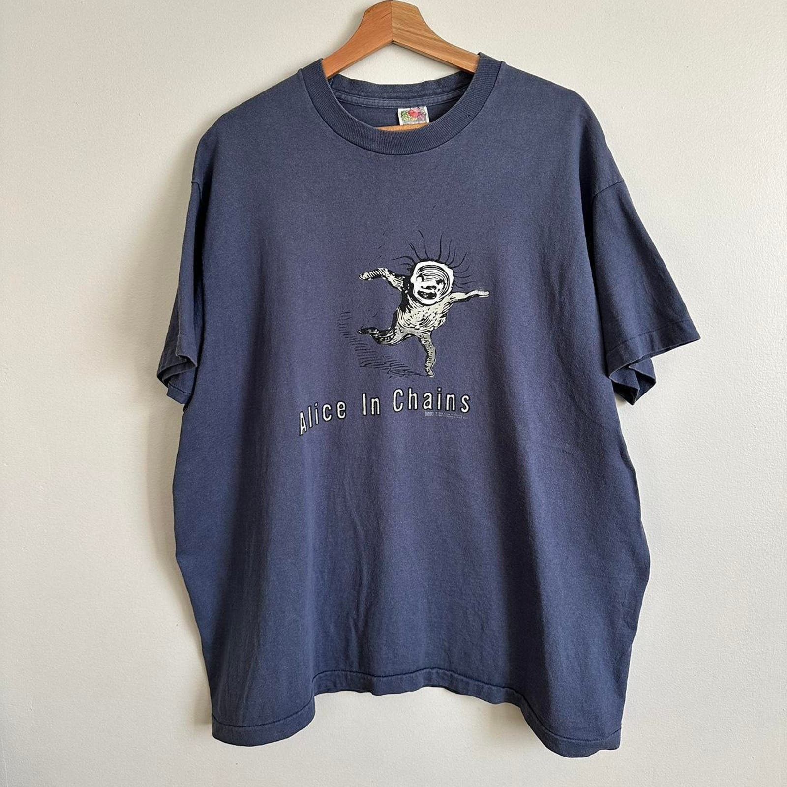 image of Fruit Of The Loom Vintage 1995 Alice In Chains Shirt in Blue, Men's (Size XL)