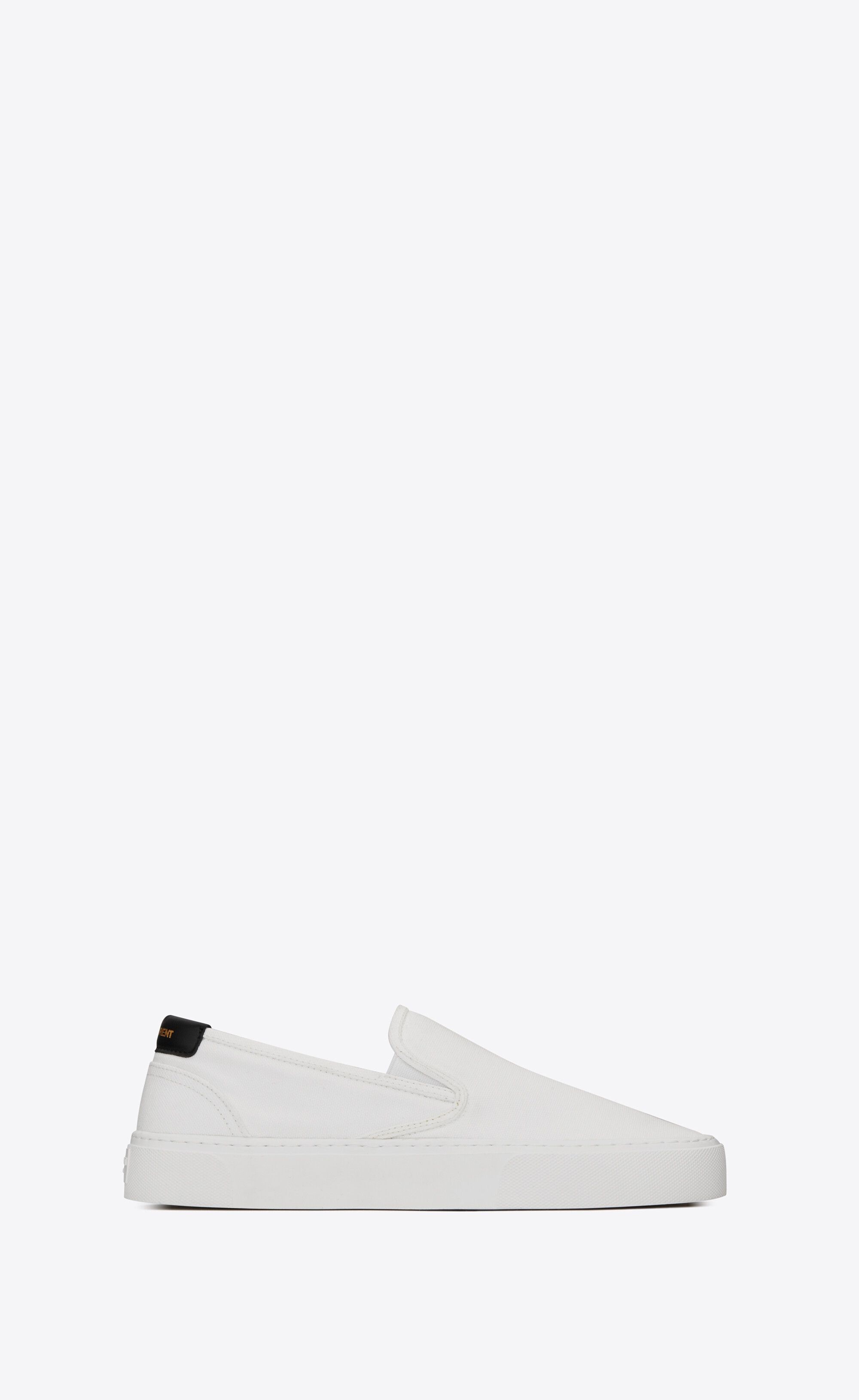 Saint Laurent Paris o1s1wg111224 Venice Slip-On Sneakers Canvas Leather in White Size US 8 / IT 38 - 1 Thumbnail