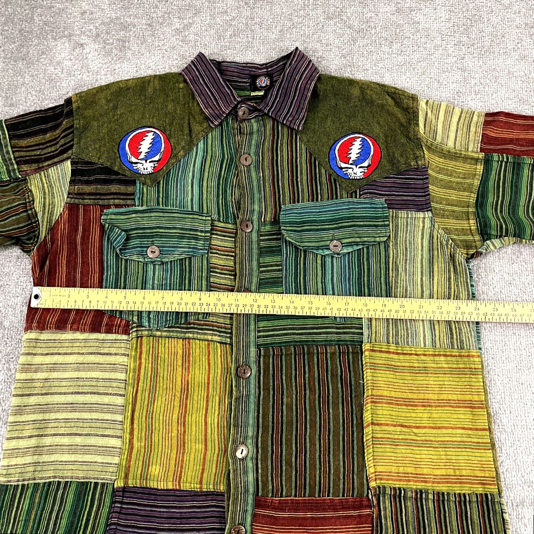 Etro Grateful Dead Shirt Mens Medium Patchwork Button Up Hippie Retro Band Deadheads Multicolor Size US M / EU 48-50 / 2 - 6 Thumbnail