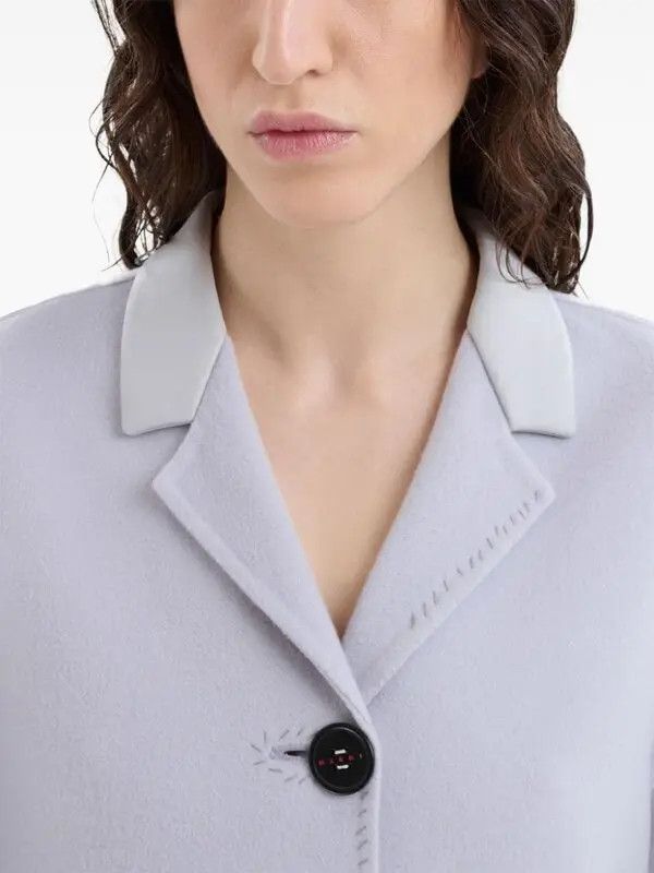 Marni o1w1db11125 Felted Coat With Layered Details in Purple Size S / US 4 / IT 40 - 4 Thumbnail