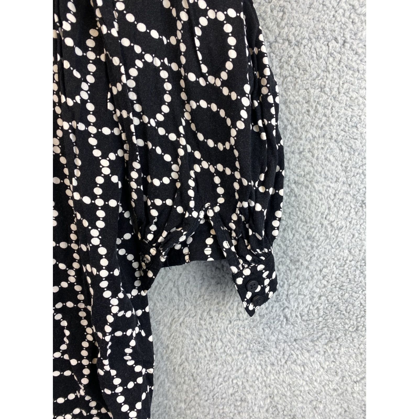H&M H&M Sz L Black Long Sleeve Shirt Dress 58-26 Size L / US 10 / IT 46 - 2 Thumbnail