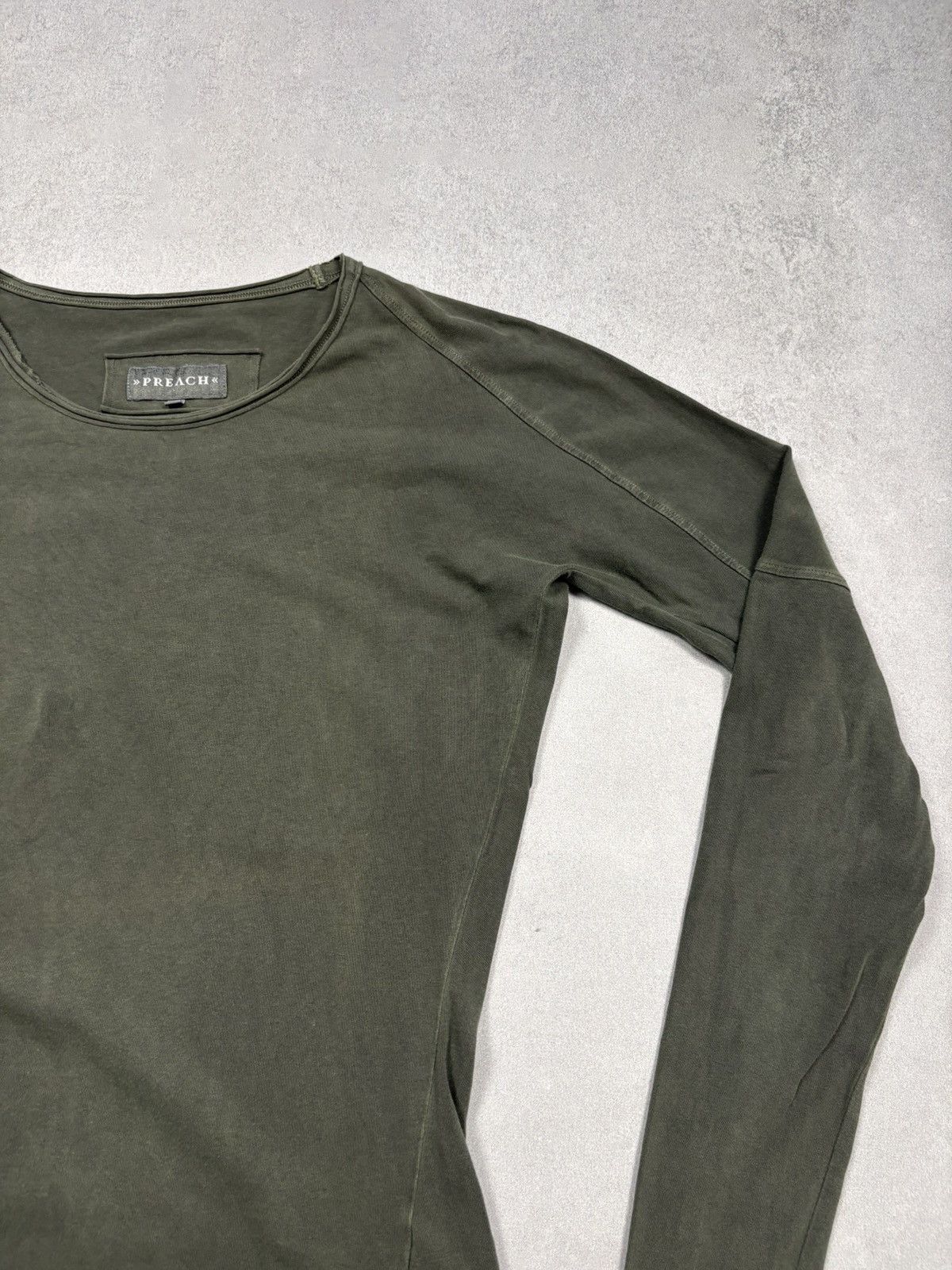 Preach Preach Asymmetrical Long Sleeve Olive Green Top Avant Garde Size M / US 6-8 / IT 42-44 - 4 Thumbnail