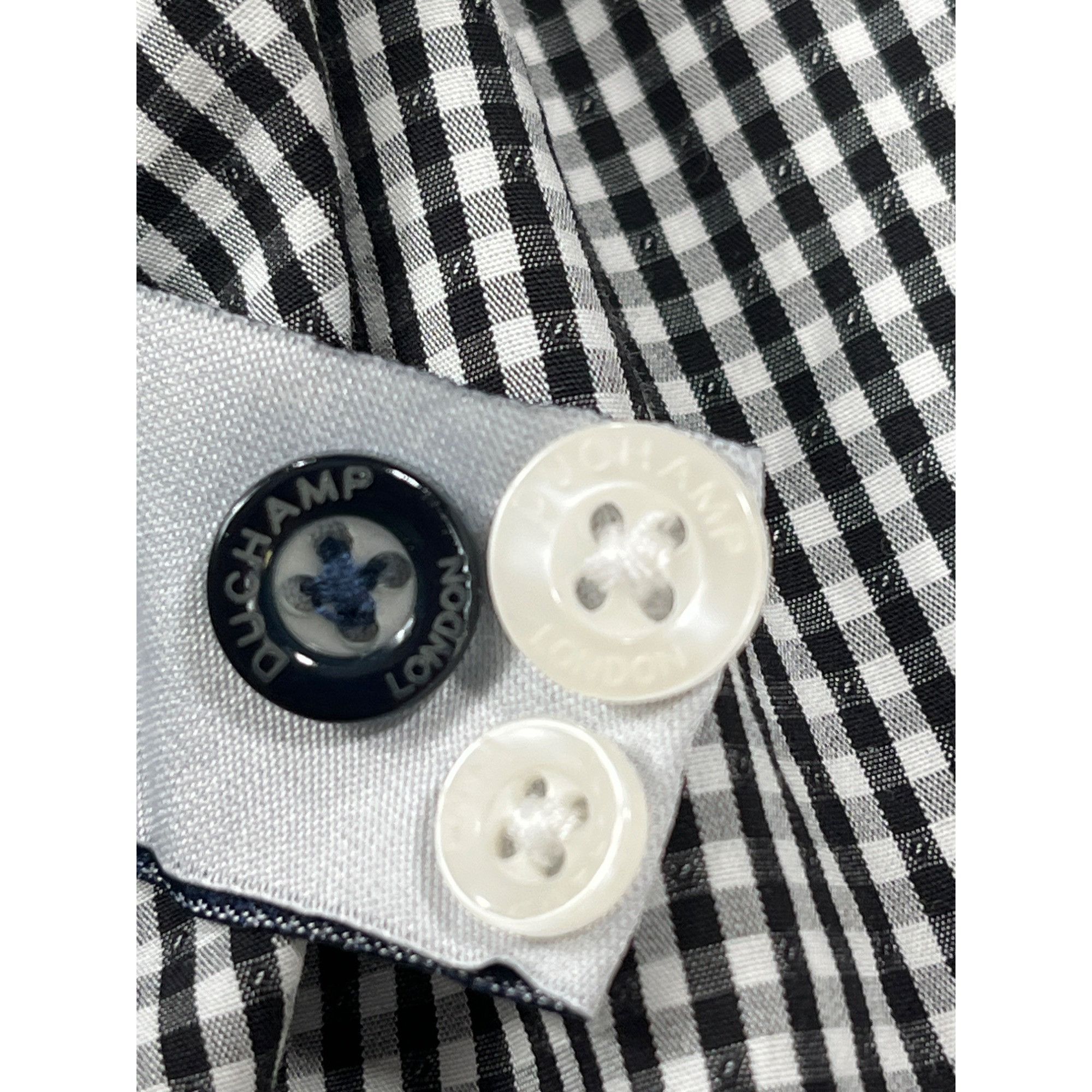 Duchamp London Duchamp London SKU 7648 Black White Checkered Mens Dress Shi Size US XL / EU 56 / 4 - 10 Thumbnail