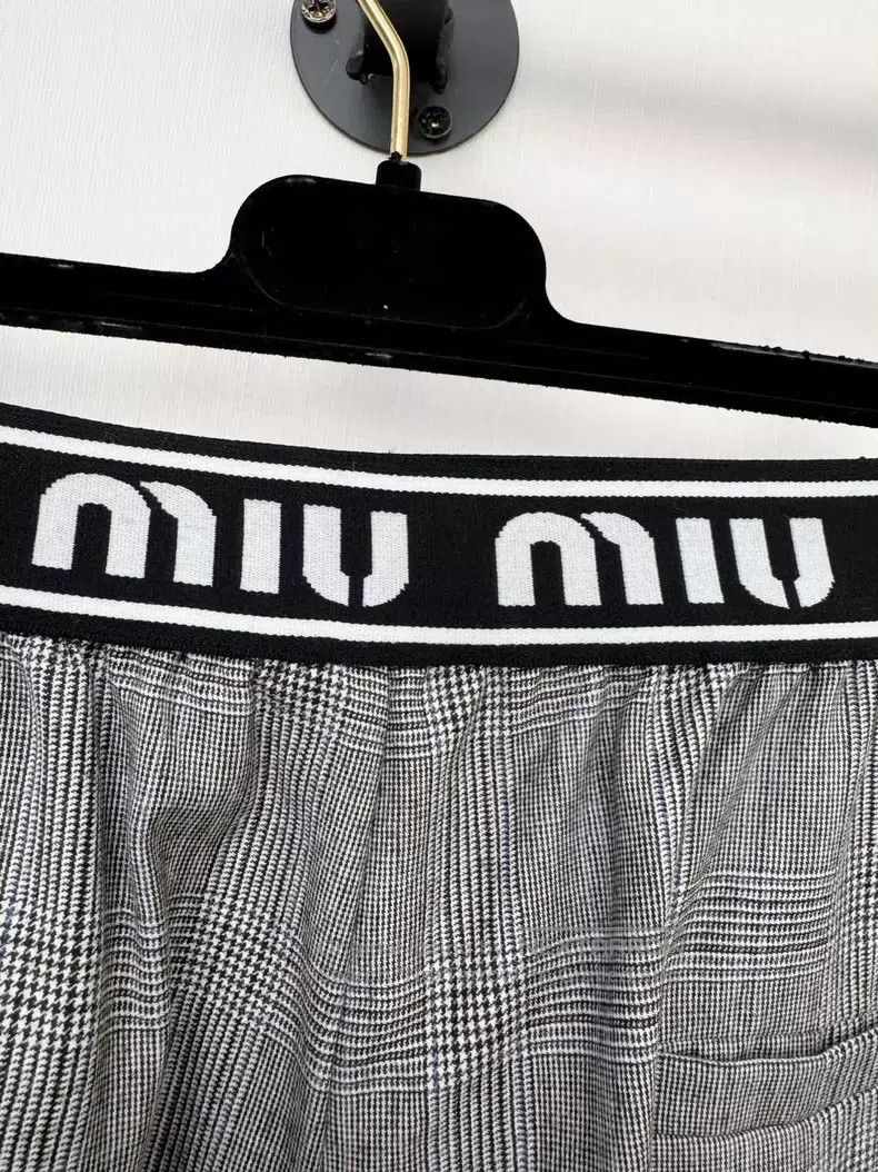 Miu Miu Miu Miu 42 Grey plaid slacks Size 41" - 2 Thumbnail