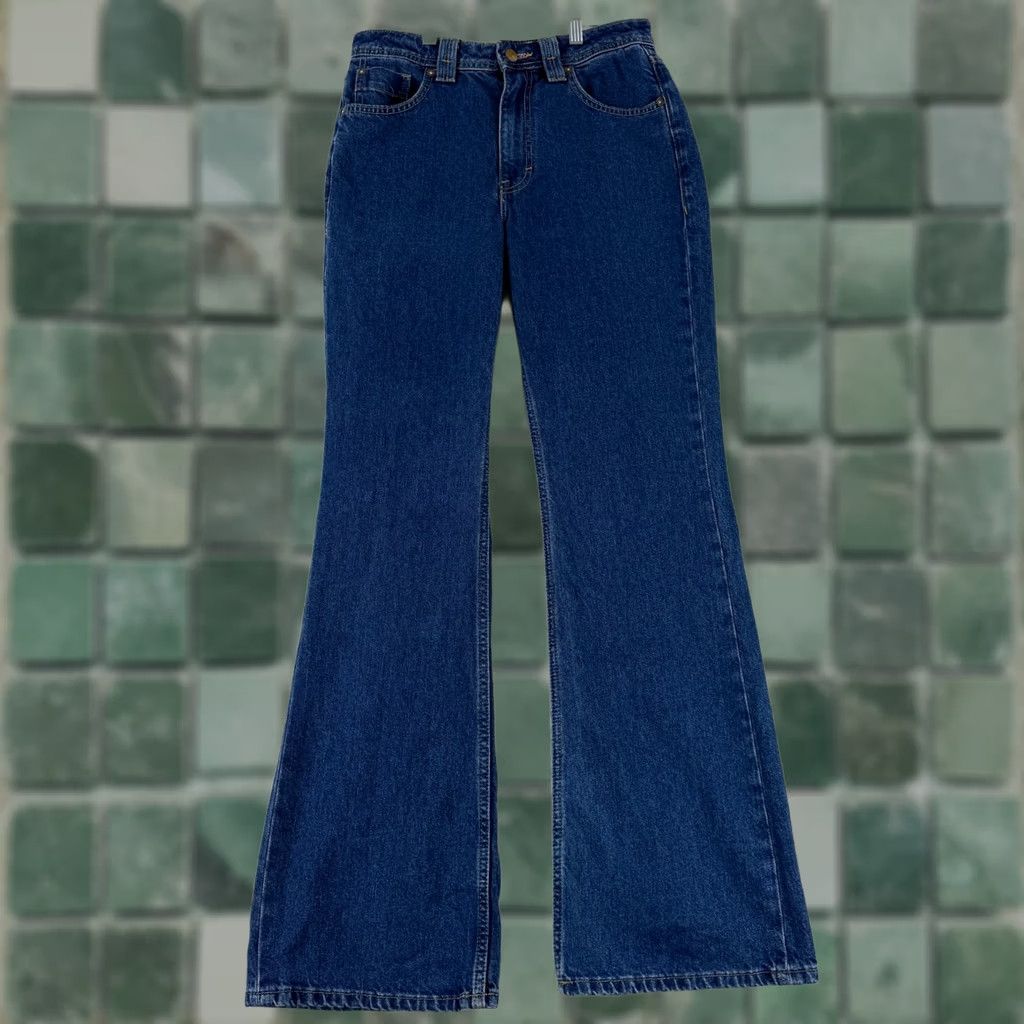Free People Free People Ava Jeans Womens 27 Blue Denim Wide Flare Leg High Rise Boho Casual Jeans Size 27" / US 4 / IT 40 - 1 Thumbnail