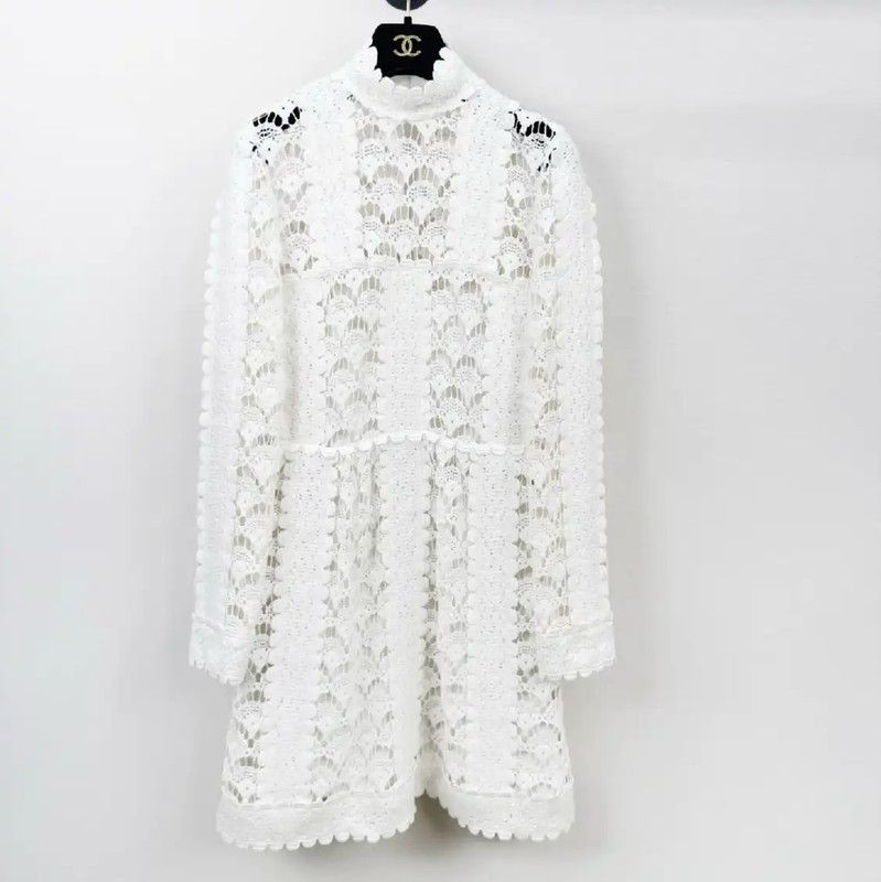 Miu Miu White Long Sleeve Cotton Dress 0089