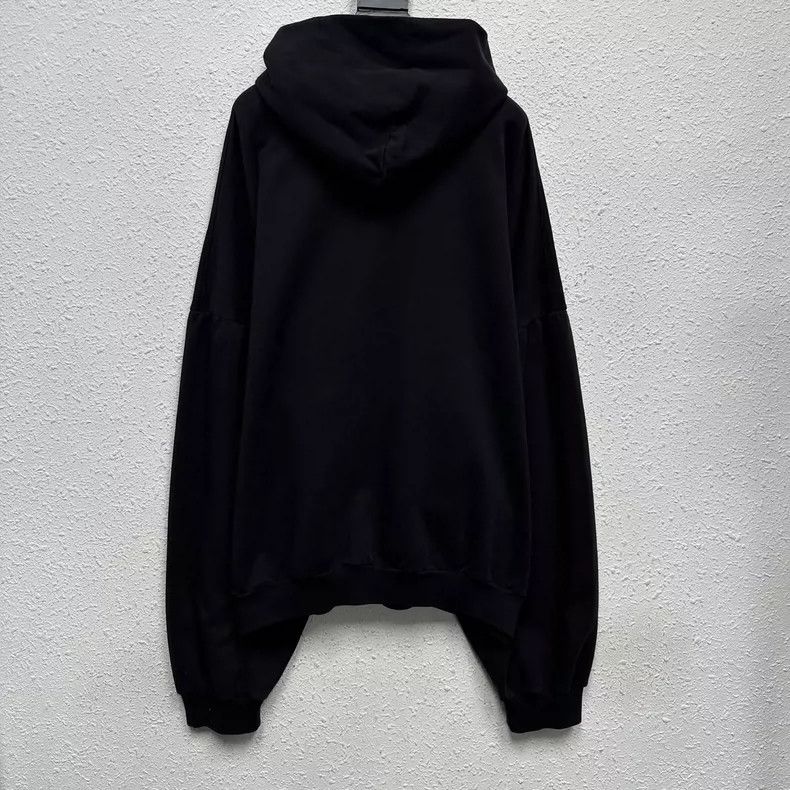 Balenciaga Balenciaga Black Brown Inverted Logo Embroidered Hoodie Size US S / EU 44-46 / 1 - 2 Thumbnail