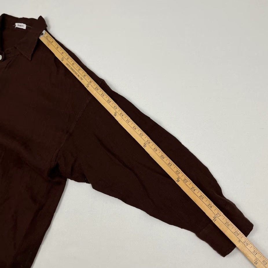 Vintage Vitamin A Shirt Womens Large Oversized Brown Linen Coastal Coverup Boyfriend Top Size L / US 10 / IT 46 - 6 Thumbnail