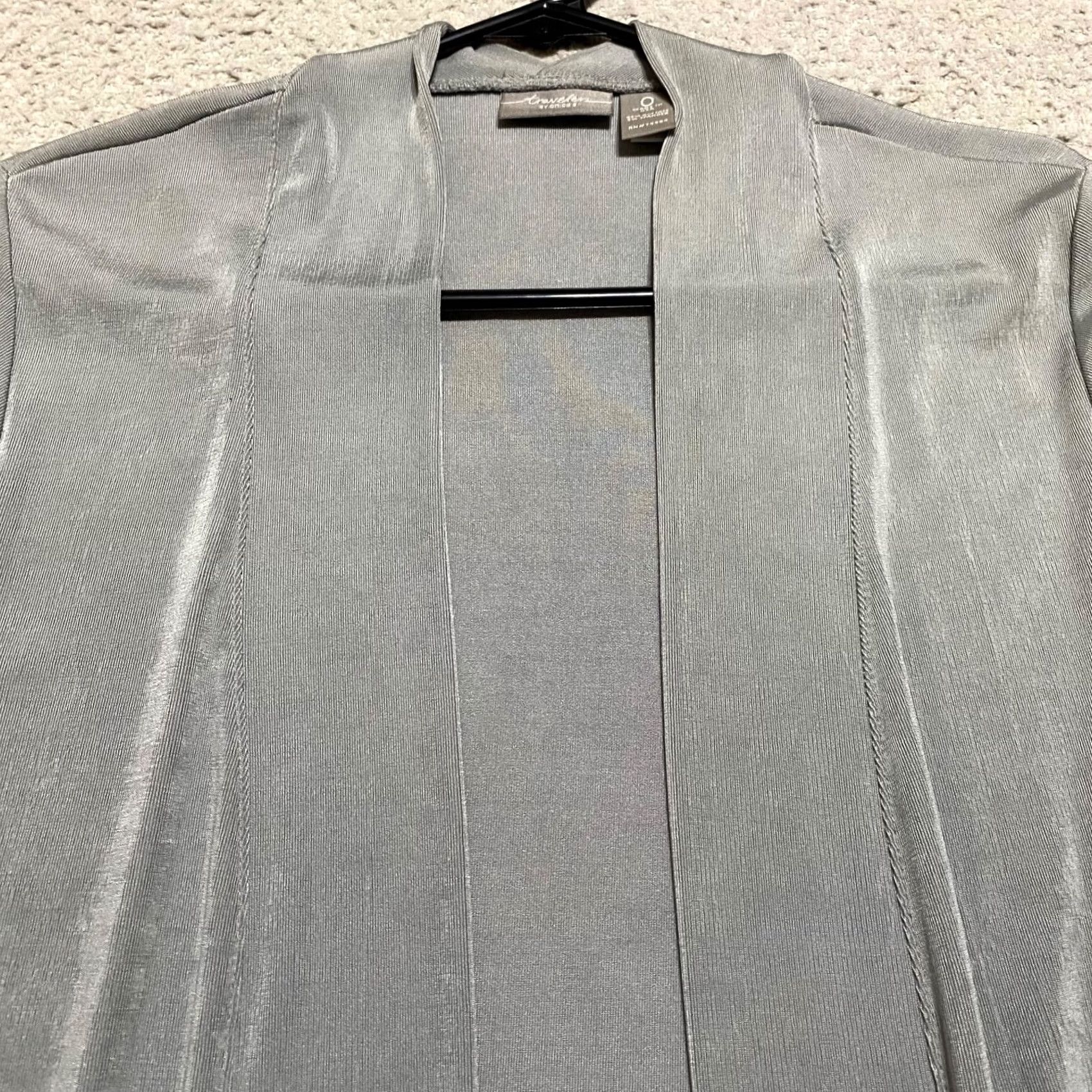 Vintage Chico's Cardigan Sweater Open Front Ruched Gray Travel Womens Small Shirt M Cardigan Girls Mens Girls? Size S / US 4 / IT 40 - 4 Thumbnail