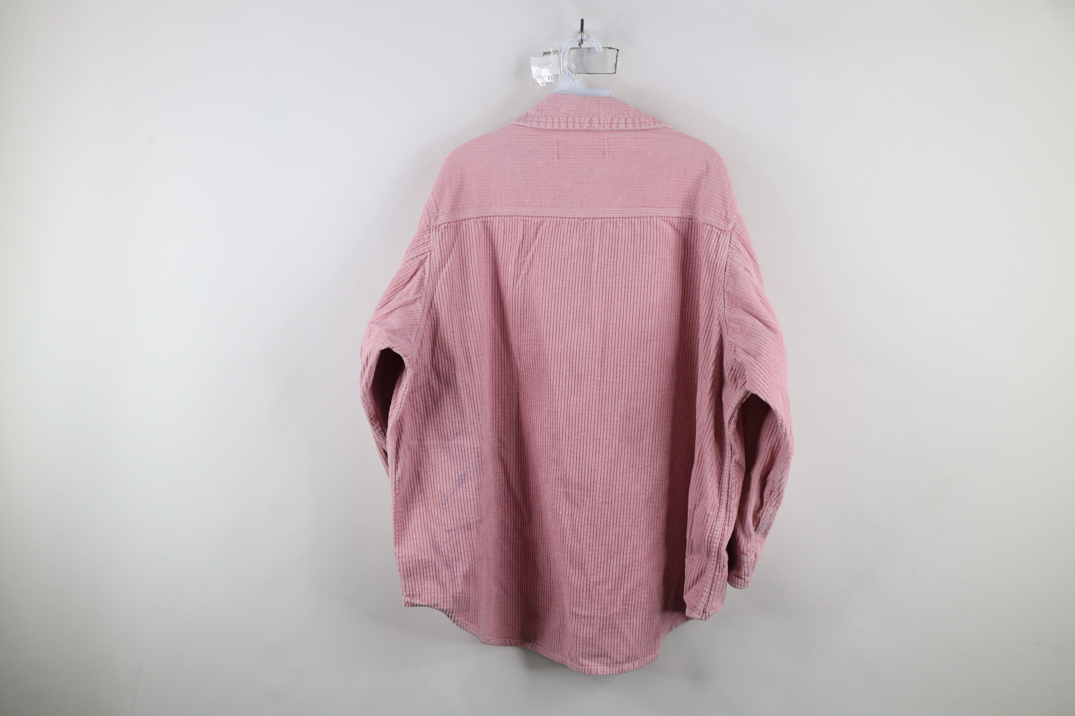Vintage Vintage 90s Streetwear Corduroy Full Zip Shirt Jacket Pink Size 3XL / US 20-22 - 12 Thumbnail