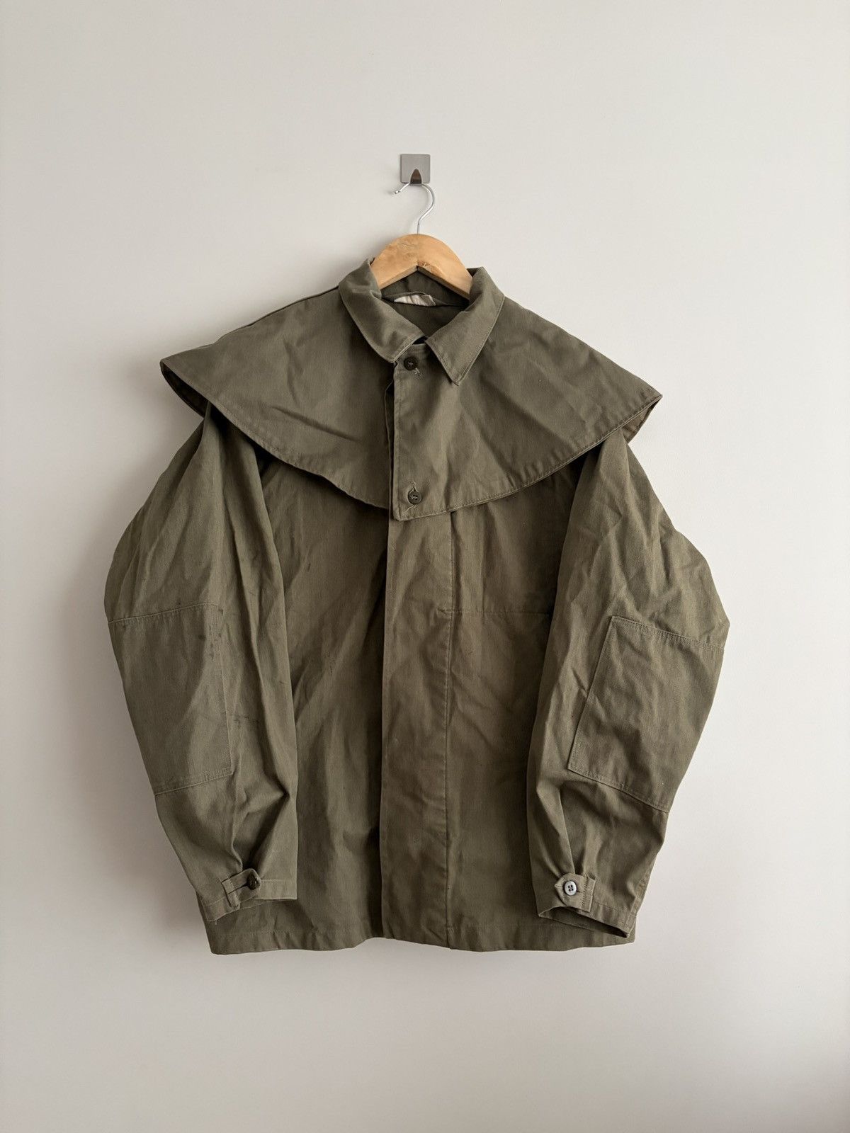 Vintage Olive Military Utility Jacket with Detachable Cape Size US M / EU 48-50 / 2 - 1 Thumbnail
