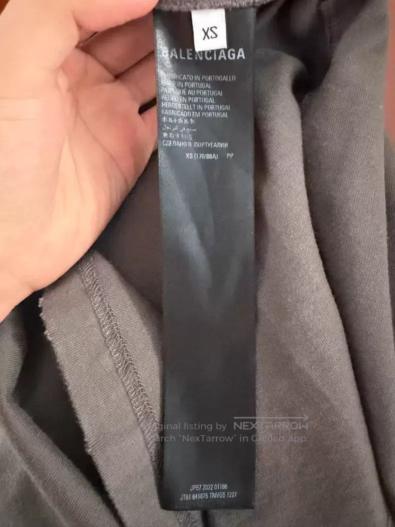 Balenciaga Balenciaga Smoke Gray Cola Destroyed Print Short Sleeve T- Size US XS / EU 42 / 0 - 4 Thumbnail