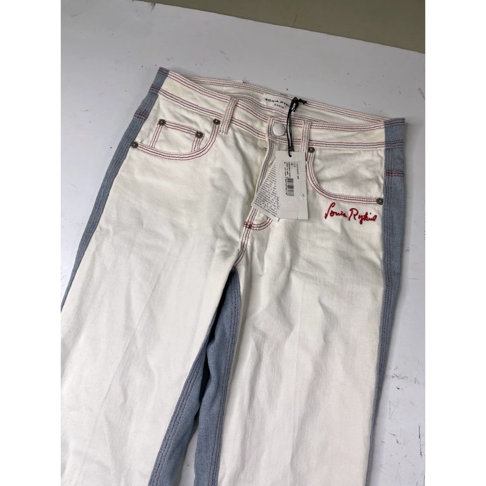 Vintage Sonia Rykiel Jeans Bootcut 5-Pocket Blue Sz 36 Womens Regular Denim Cotton Elastane NWT Paris Modern Size 25" / US 0 / IT 36 - 2 Thumbnail