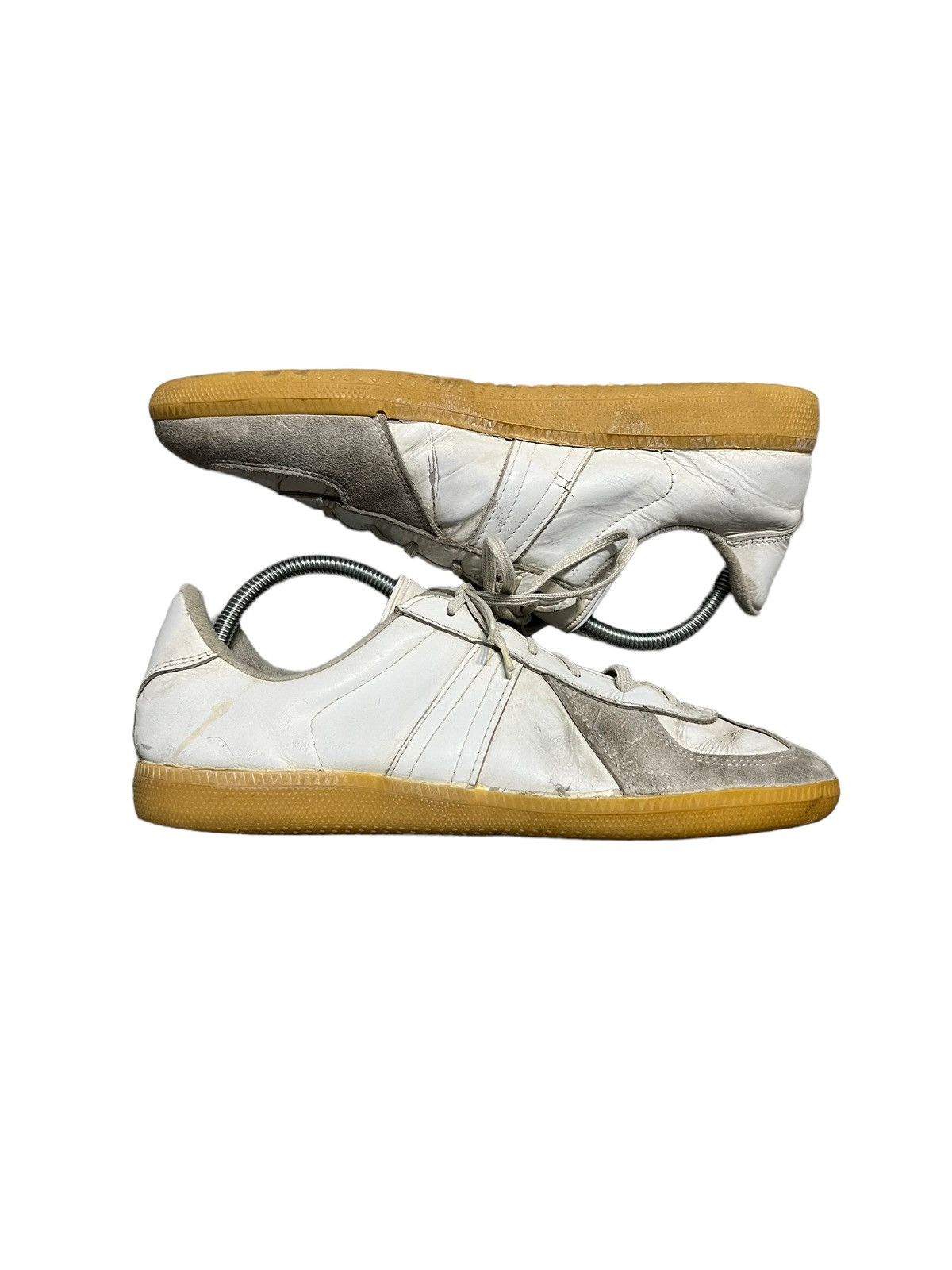 Pre-owned Bundeswehr X German Army Trainers Vintage Bw Sport Gats Sneakers Leather White Military (size 10)