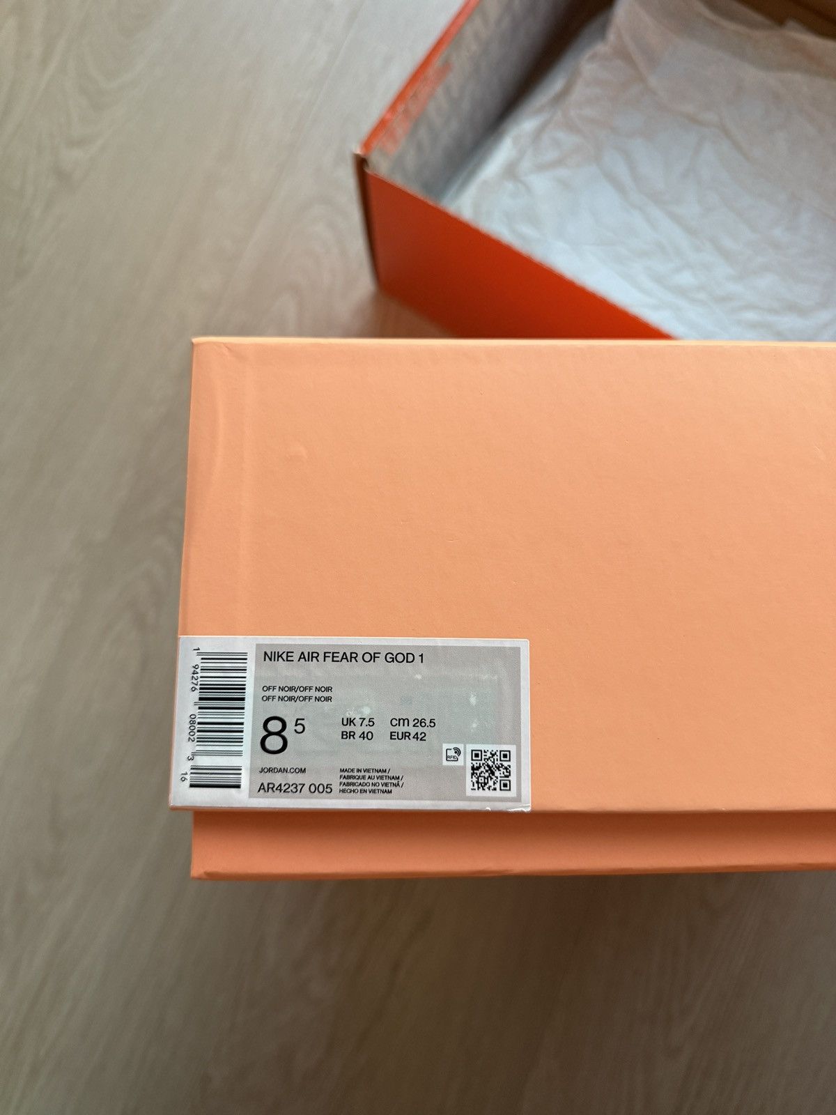 Fear of God × Nike Nike Air Fear of God 1 triple black 42 8.5US Size US 8.5 / EU 41-42 - 11 Thumbnail