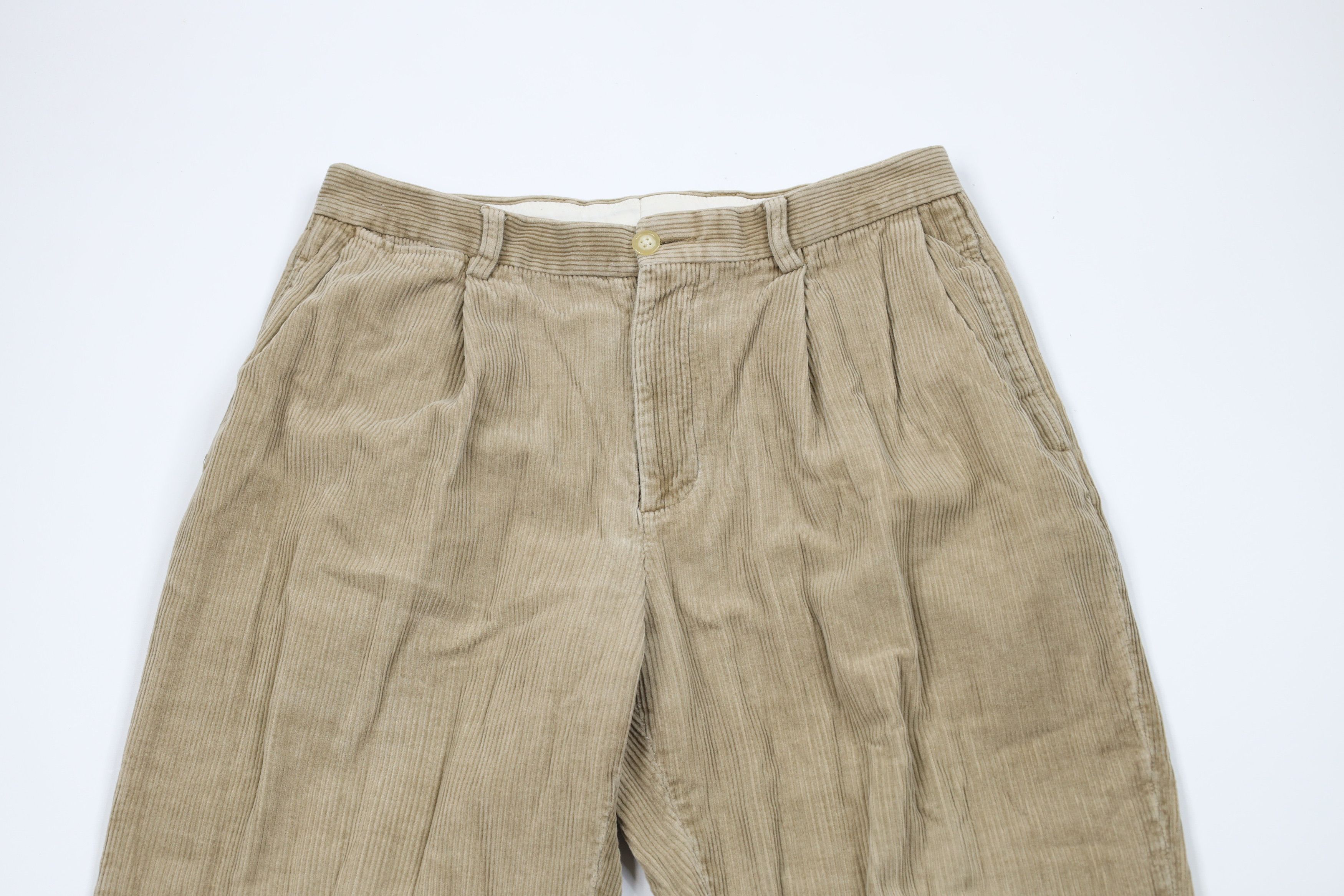 Nautica × Vintage Vintage 90s Nautica Wide Leg Corduroy Chino Pants Beige Size US 32 / EU 48 - 2 Thumbnail