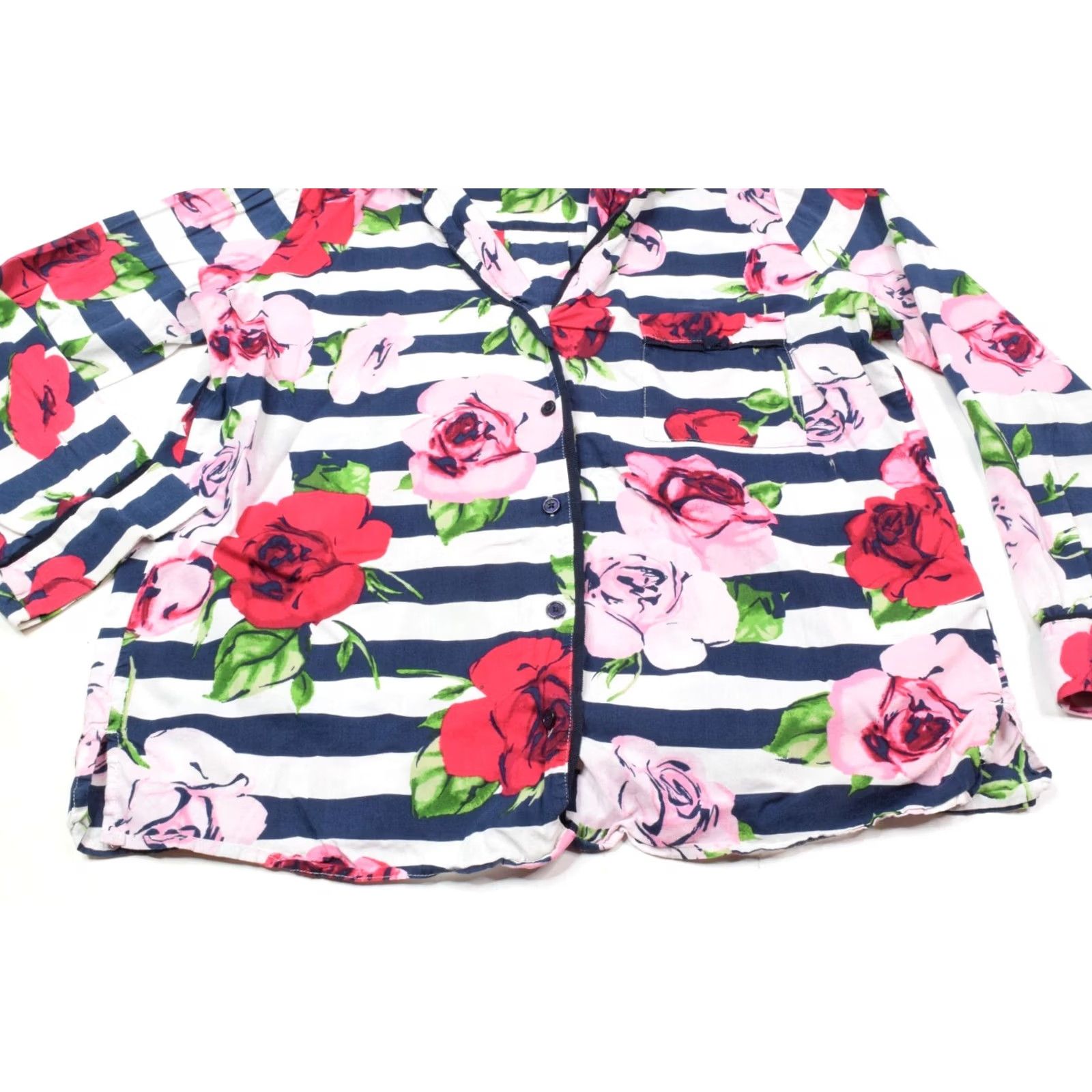 Vintage kate spade new york Pajama Top Womens M Blue White Floral Long Sleeve Button-Up shirt Size M / US 6-8 / IT 42-44 - 3 Thumbnail