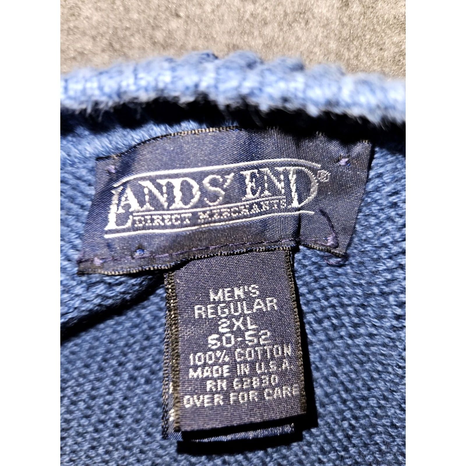 Lands' End VINTAGE Lands' End Sweater Men's 2XL Blue V-Neck Long Sleeve Tight Knit Pullover USA 90s Classic Dad Size US XXL / EU 58 / 5 - 2 Thumbnail