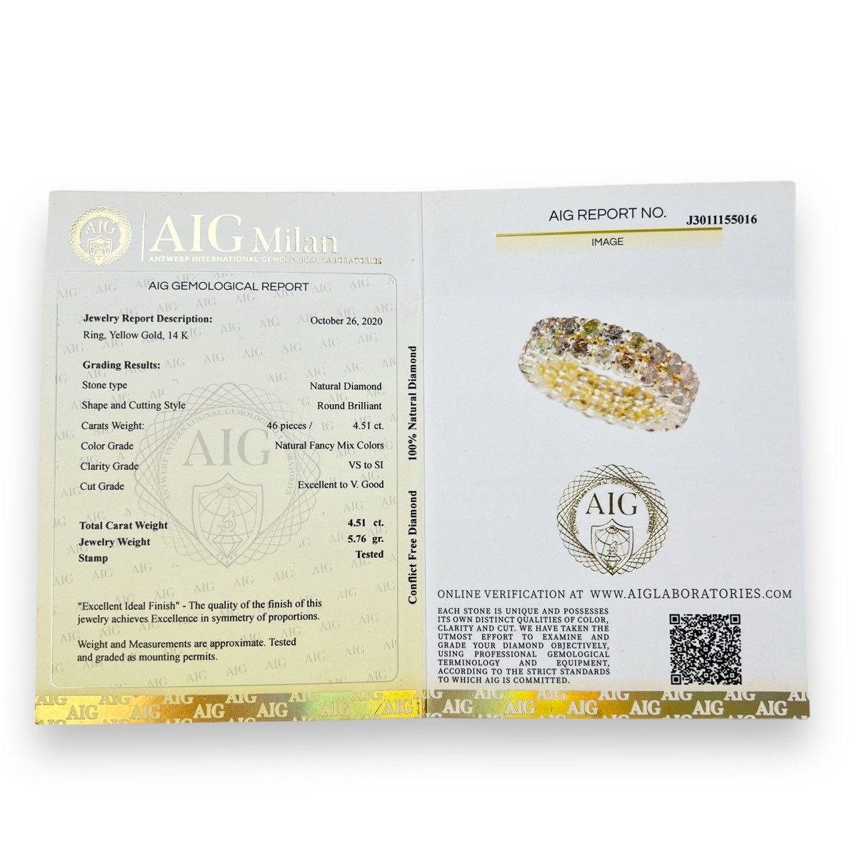 Other 14ct Gold 4.51ct VS-SI Diamond Double Eternity Ring Size ONE SIZE - 8 Thumbnail