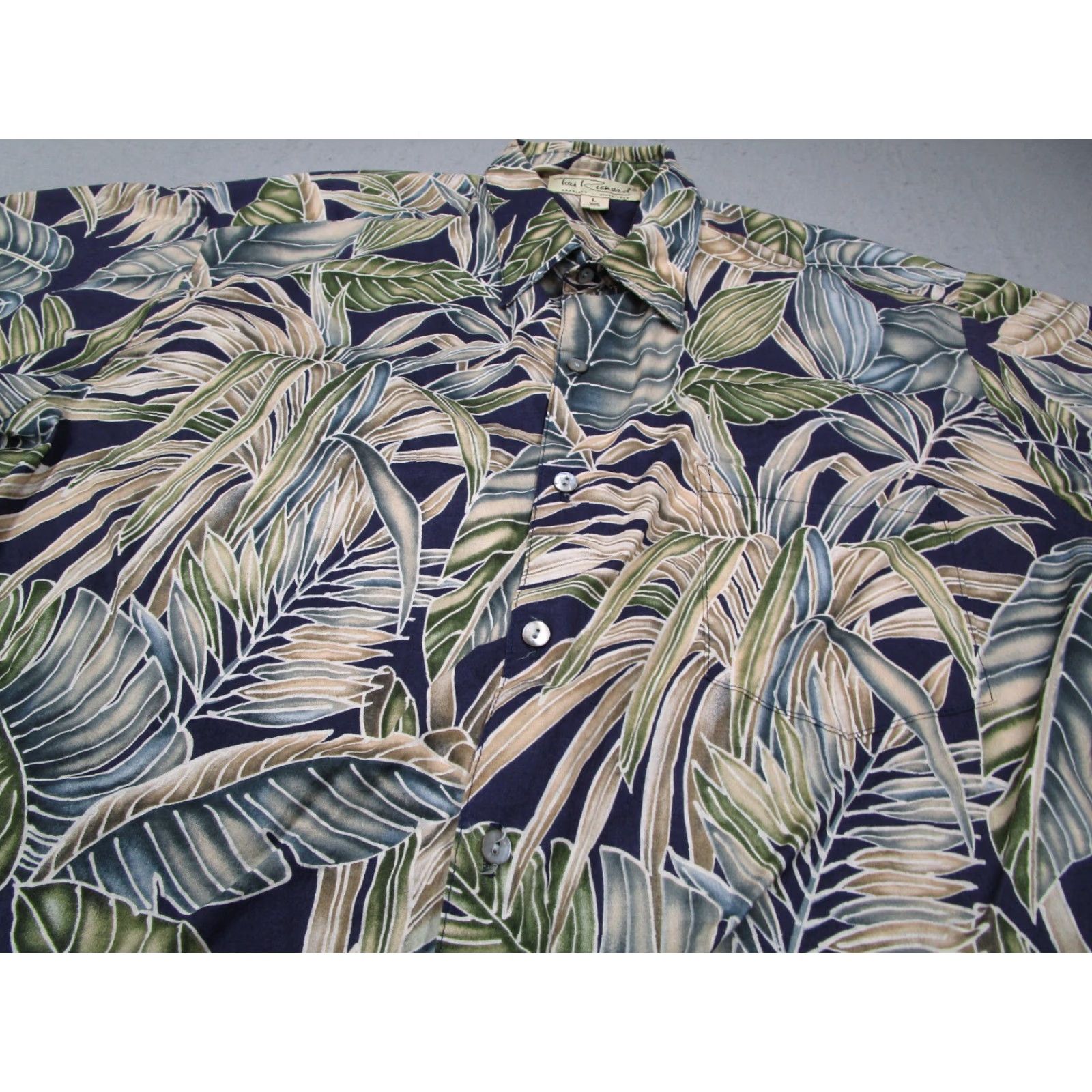 Tori Richard Tori Richard Shirt Mens Large Blue Button Up Hawaiian Tiki Cotton Lawn USA Size US L / EU 52-54 / 3 - 2 Thumbnail