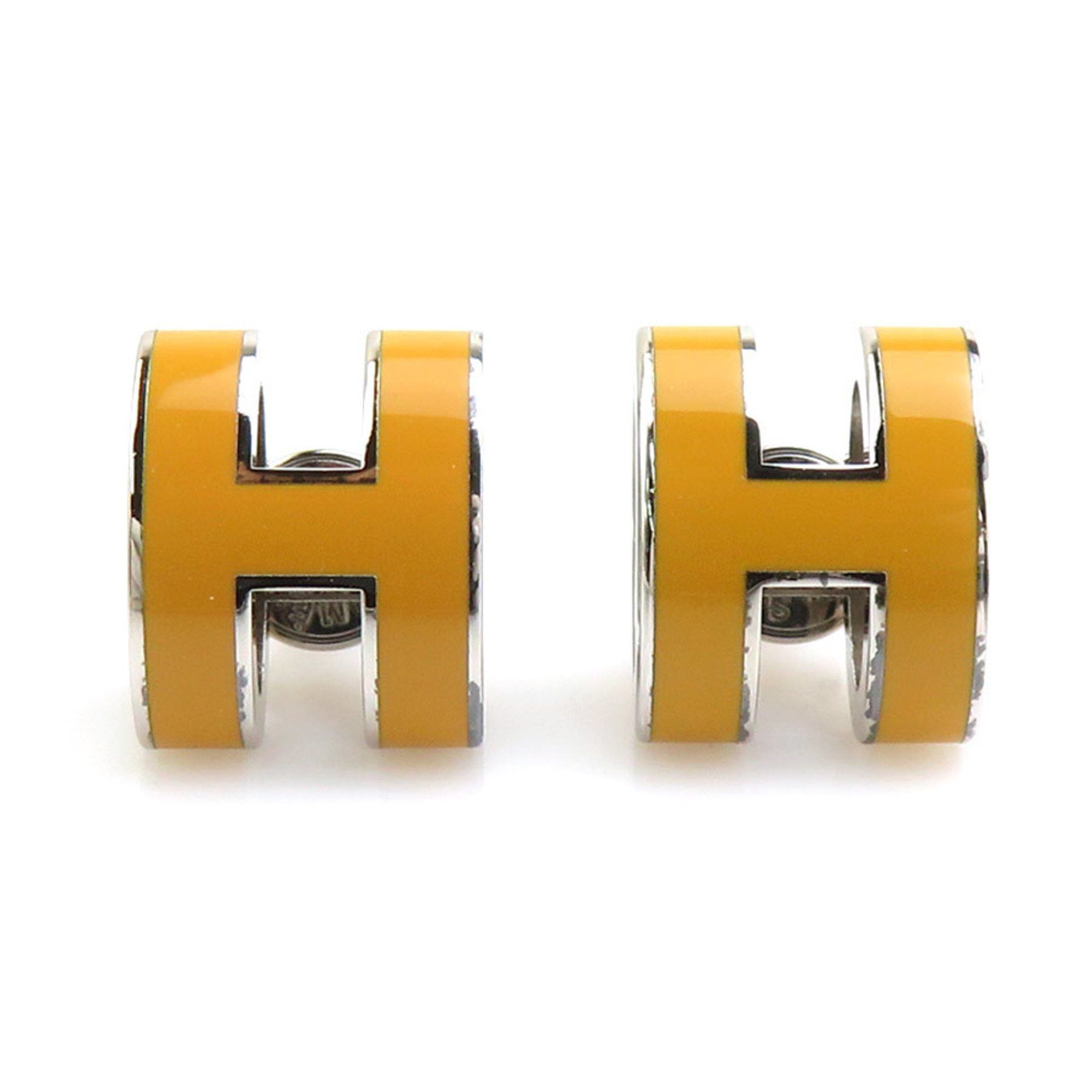 Hermes Hermes earrings mini pop H metal enamel silver yellow ladies e60566j Size ONE SIZE - 1 Thumbnail