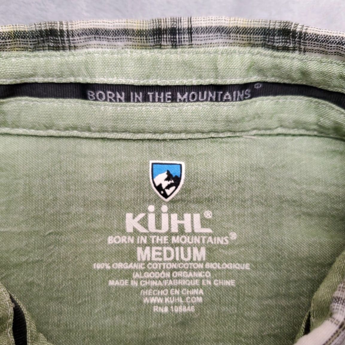 Vintage Kuhl Shirt Men L Green Plaid 100% Organic Cotton Short Sleeve Button-Up Pockets Casual Outdoor Hiking Size US L / EU 52-54 / 3 - 6 Thumbnail