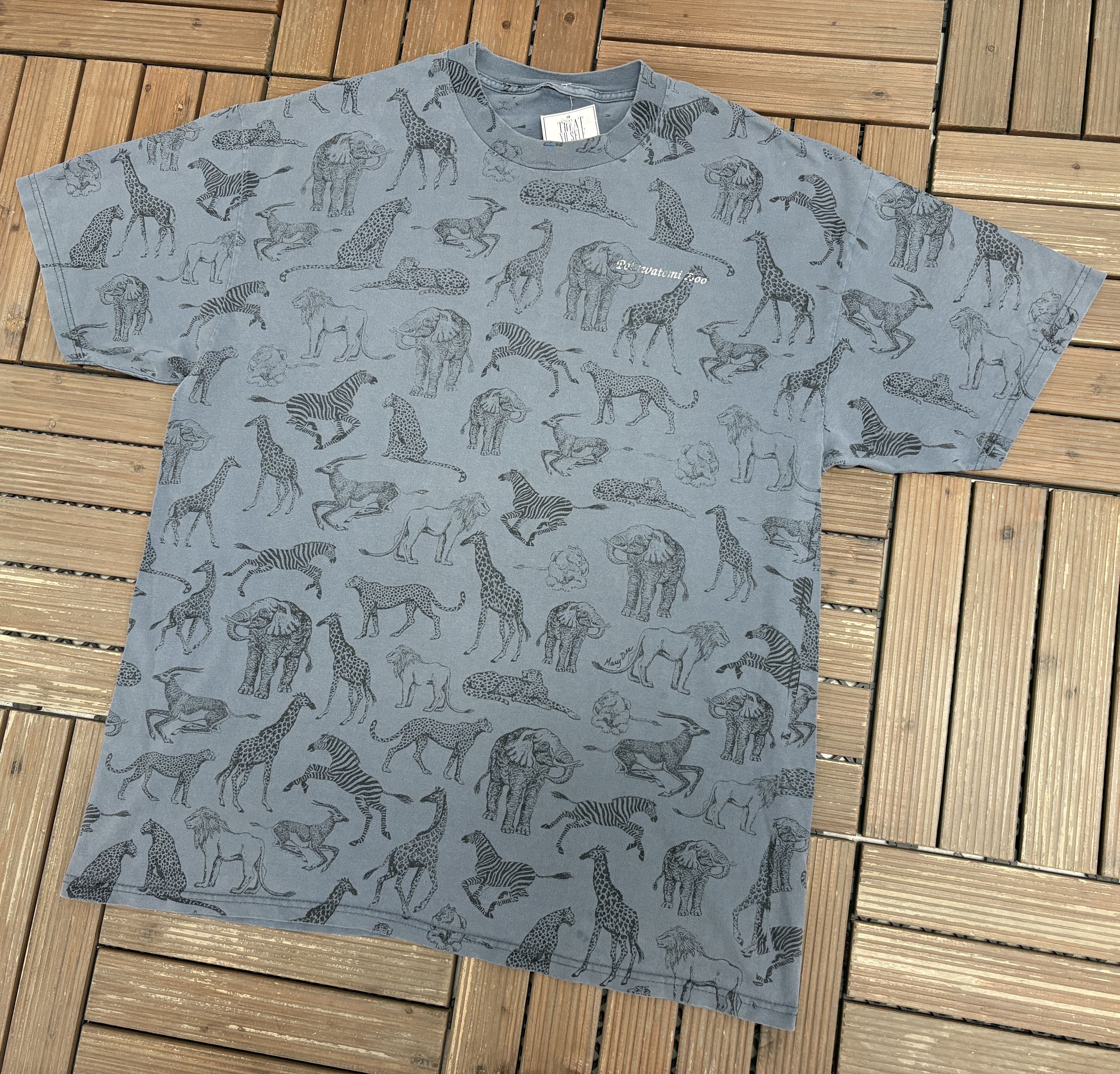 Vintage Potawatomi Zoo South Bend, Indiana Vintage AOP Tee Size US XL / EU 56 / 4 - 3 Thumbnail