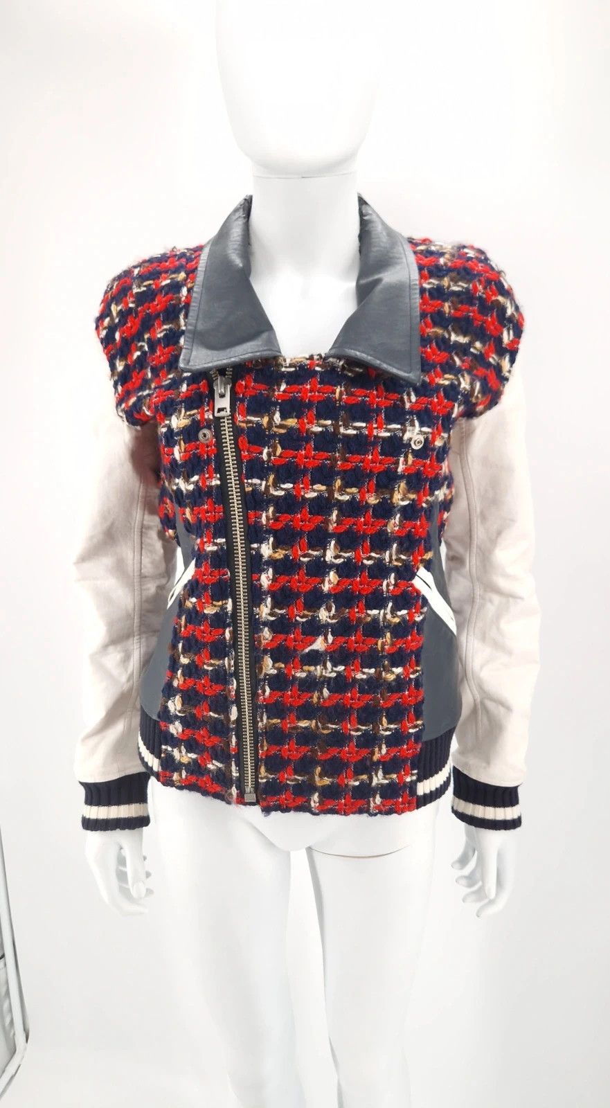 Junya Watanabe Junya Watanabe Tweed & Faux Leather Hybrid Biker Jacket Size M / US 6-8 / IT 42-44 - 3 Thumbnail